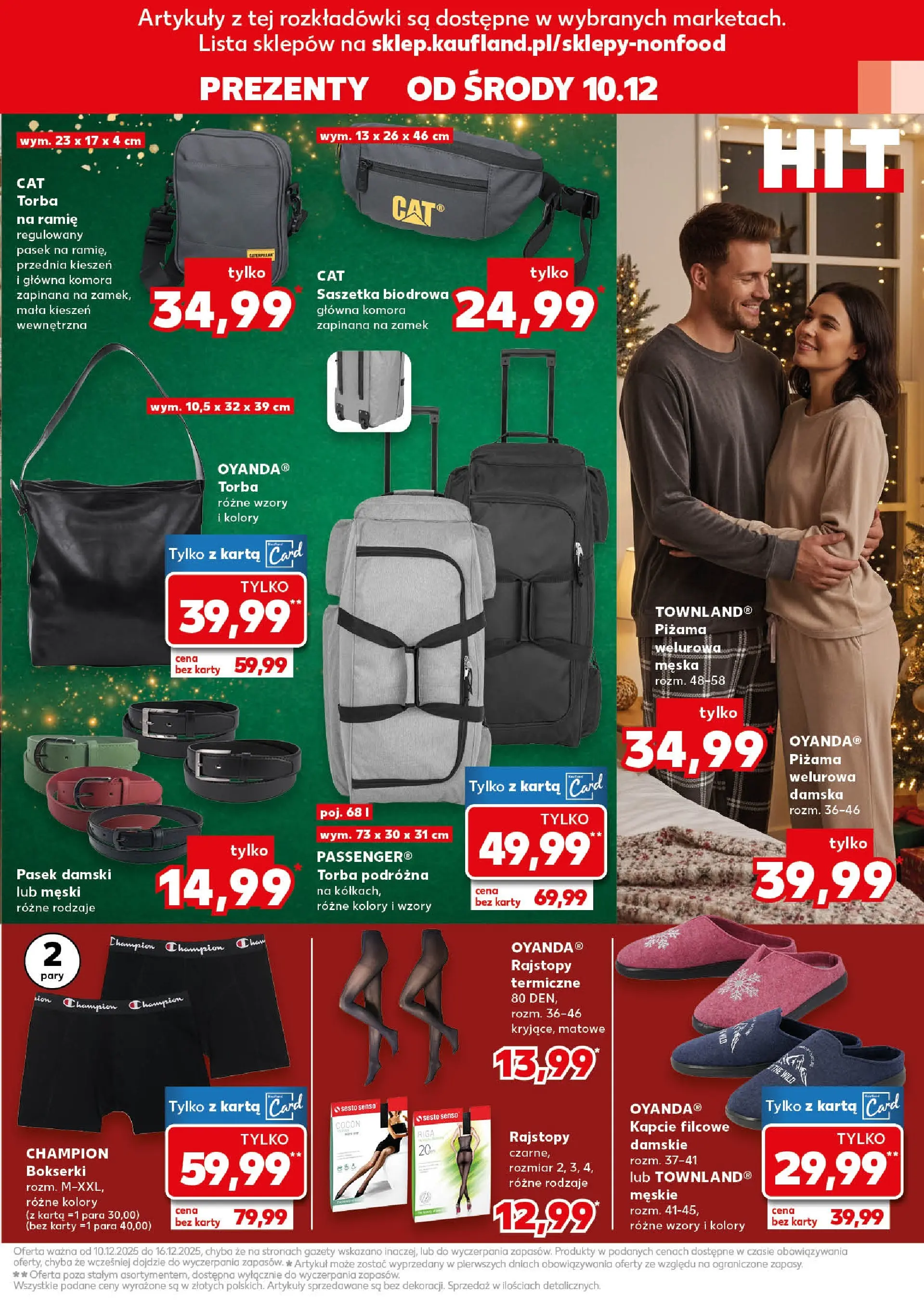Kaufland gazetka od 10.12.2025 | Boże Narodzenie 🎄🎁 | Strona: 11 | Produkty: Piżama, Bokserki, Rajstopy, Torba