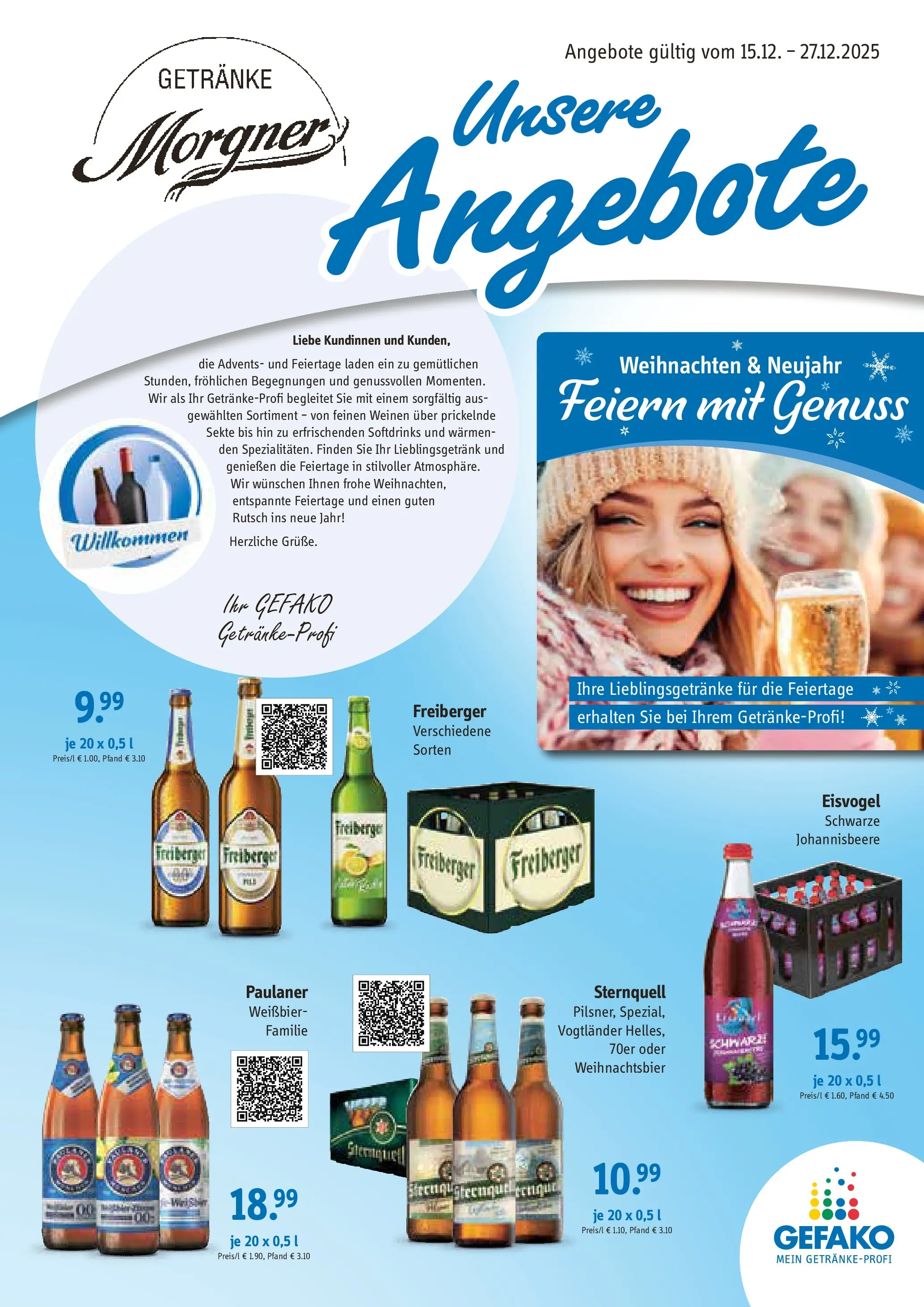 Entdecke - Getränke Morgner: Angebote (ab 14.12.2025) zum Blättern | Seite: 1 | Produkte: Weißbier, Paulaner
