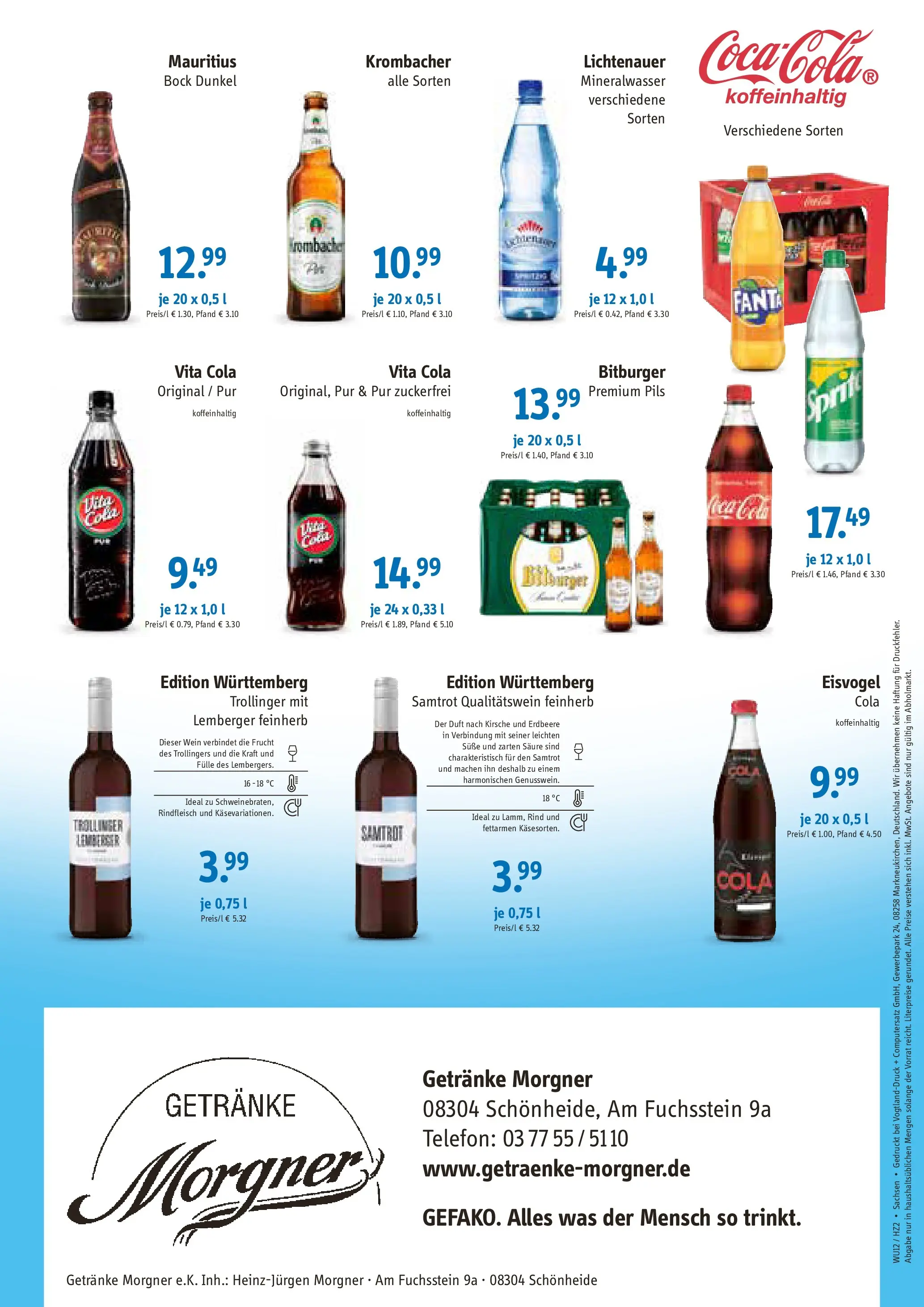 Entdecke - Getränke Morgner: Angebote (ab 14.12.2025) zum Blättern | Seite: 2 | Produkte: Fanta, Cola, Duft, Krombacher