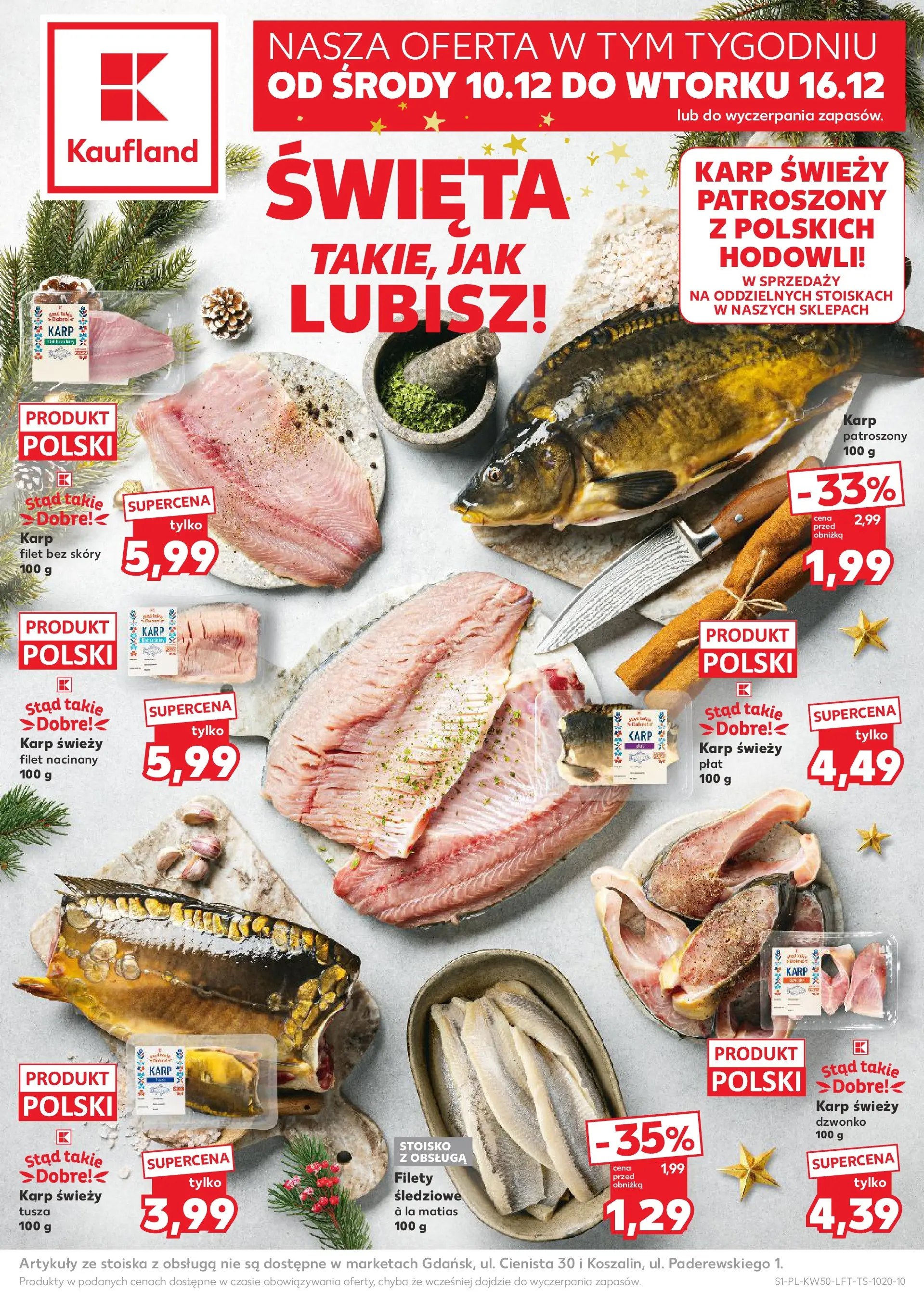 Kaufland gazetka od 10.12.2025 | Boże Narodzenie 🎄🎁 | Strona: 1 | Produkty: Karp