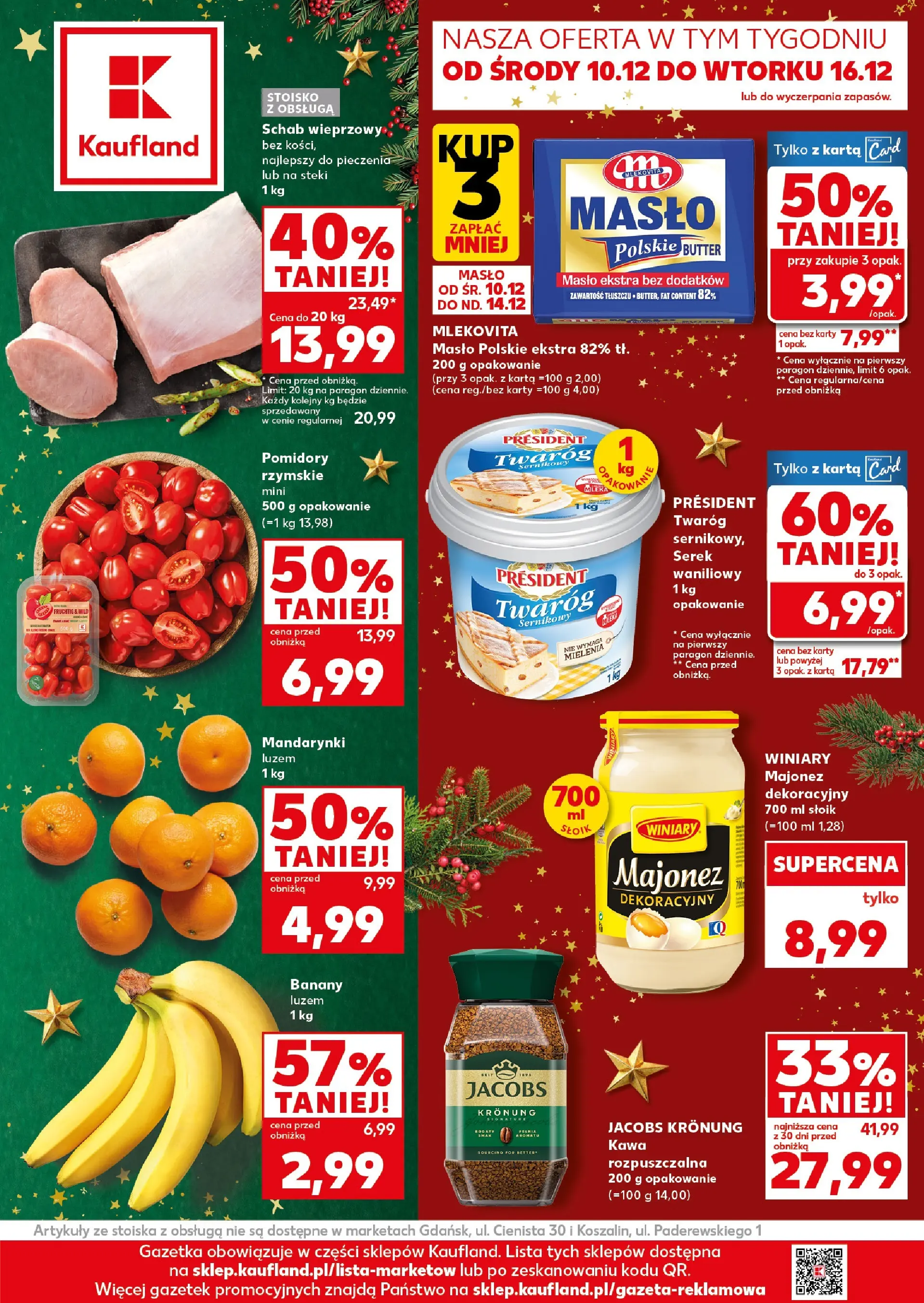 Kaufland gazetka od 10.12.2025 | Boże Narodzenie 🎄🎁 | Strona: 3 | Produkty: Kawa, Pomidory, Banany, Twaróg
