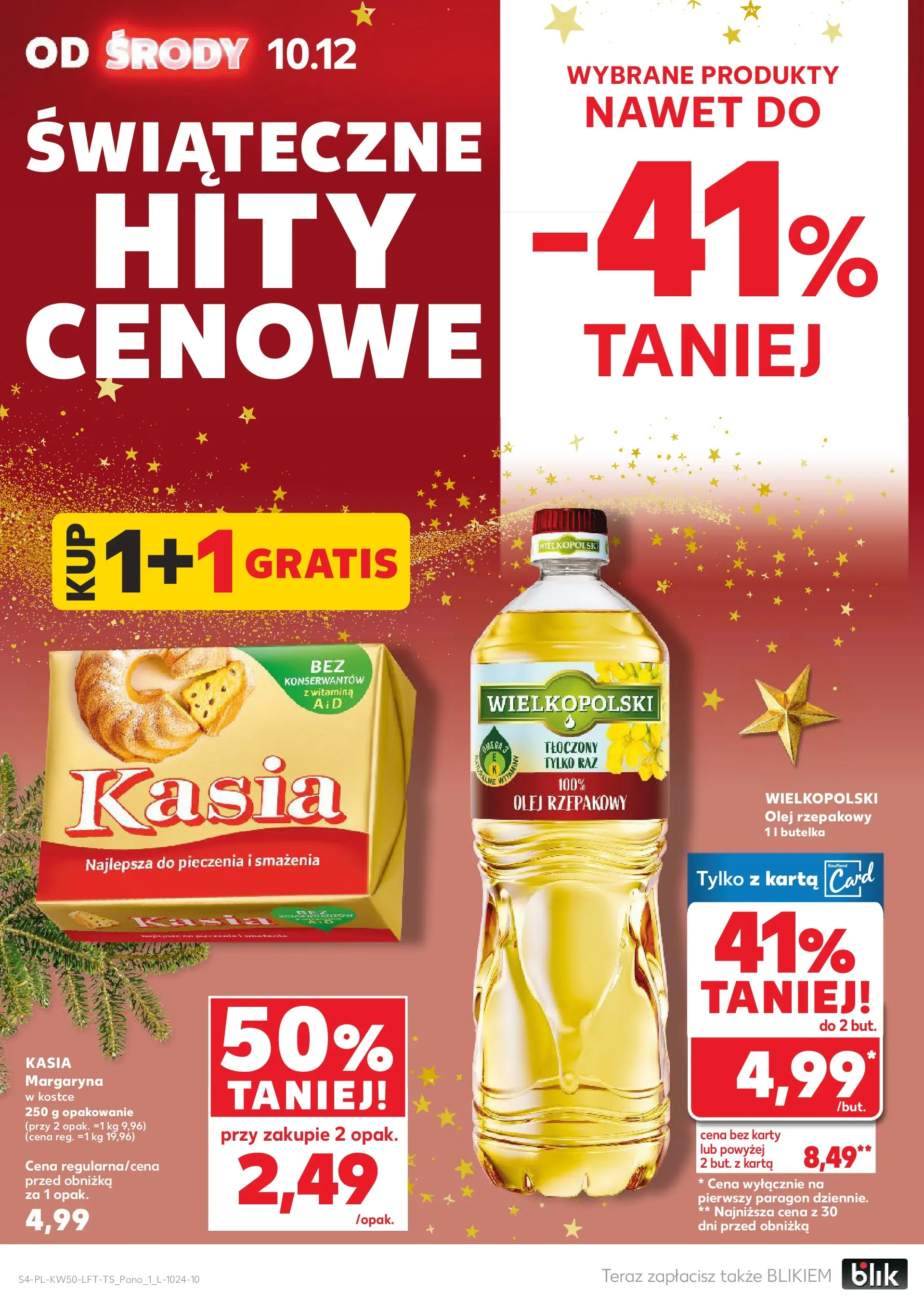 Kaufland gazetka od 10.12.2025 | Boże Narodzenie 🎄🎁 | Strona: 4 | Produkty: Karta, Olej rzepakowy, Margaryna, Olej