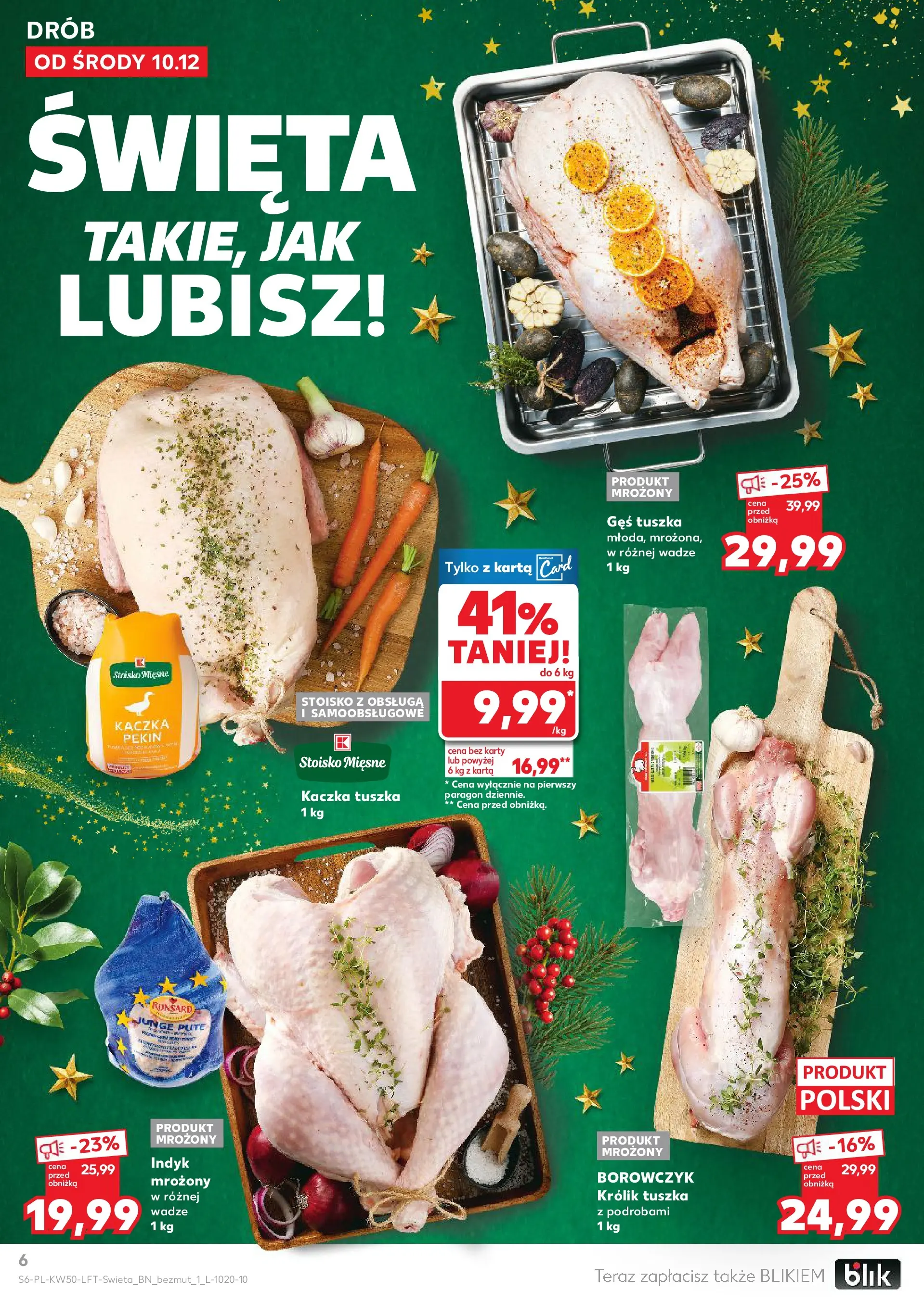 Kaufland gazetka od 10.12.2025 | Boże Narodzenie 🎄🎁 | Strona: 6 | Produkty: Karta, Gęś, Kaczka