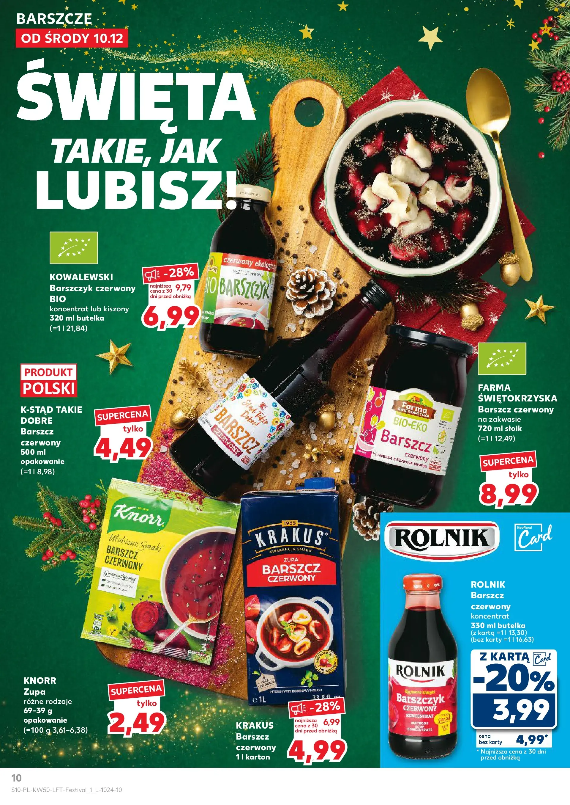 Kaufland gazetka od 10.12.2025 | Boże Narodzenie 🎄🎁 | Strona: 10 | Produkty: Barszcz, Karta, Zupa