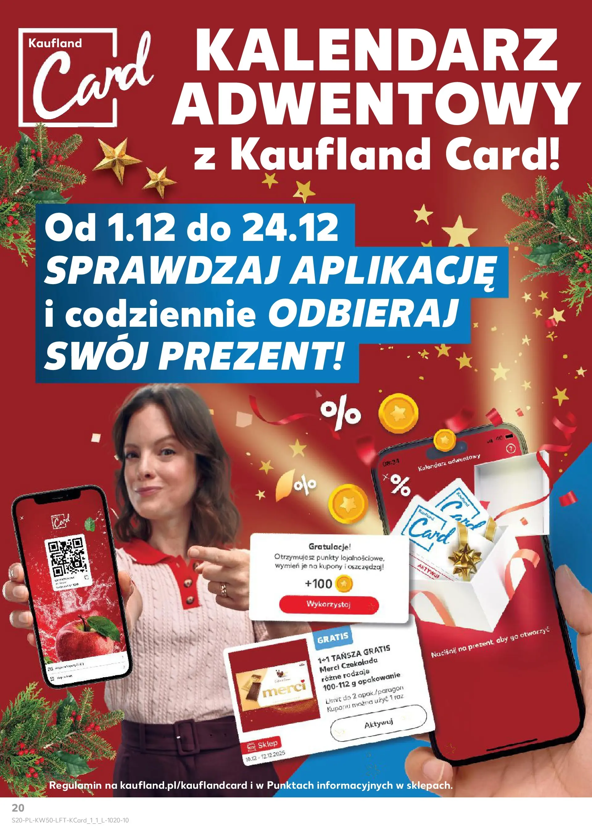 Kaufland gazetka od 10.12.2025 | Boże Narodzenie 🎄🎁 | Strona: 20 | Produkty: Kalendarz, Merci, Naciśnij, Czekolada