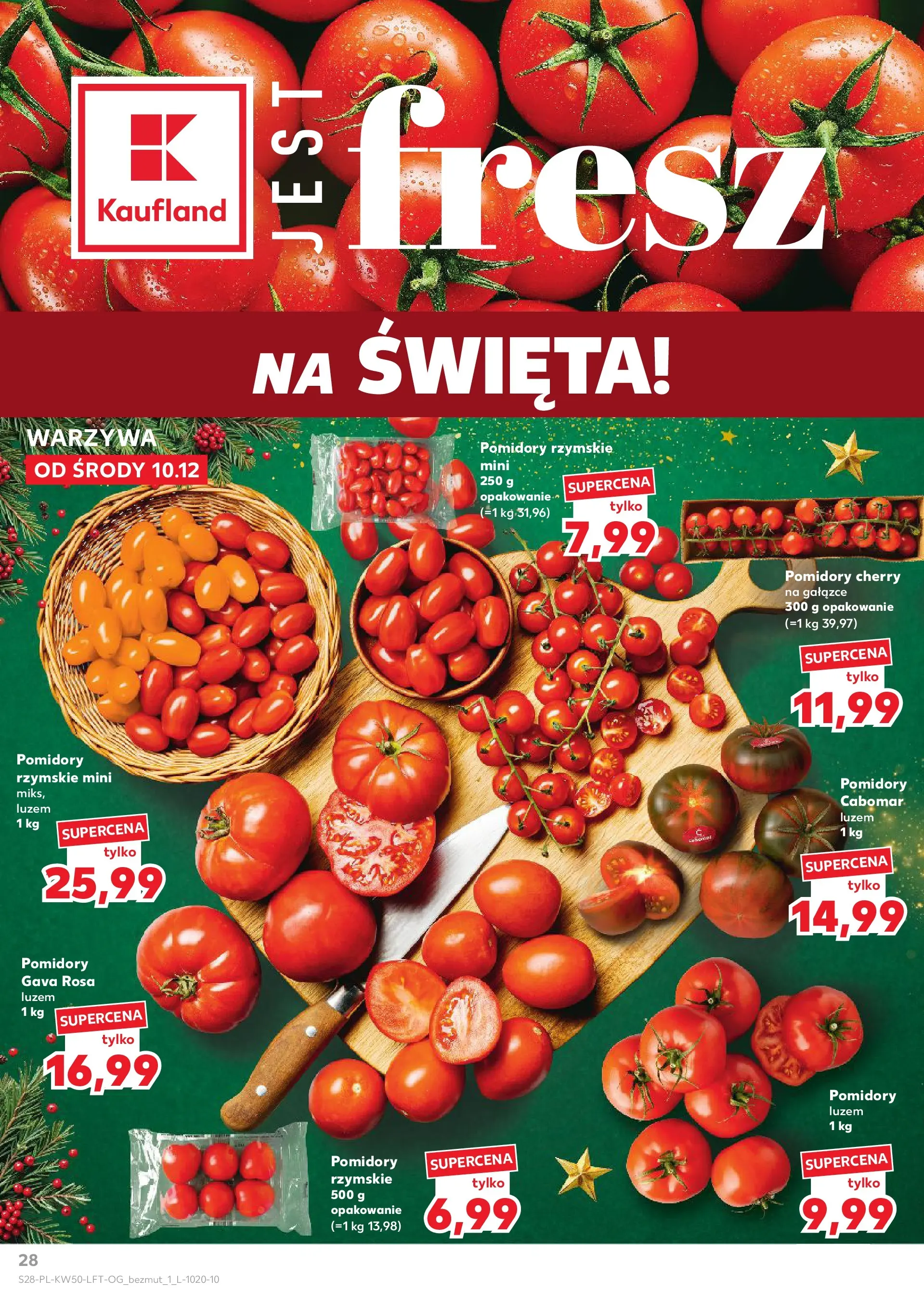 Kaufland gazetka od 10.12.2025 | Boże Narodzenie 🎄🎁 | Strona: 28 | Produkty: Pomidory