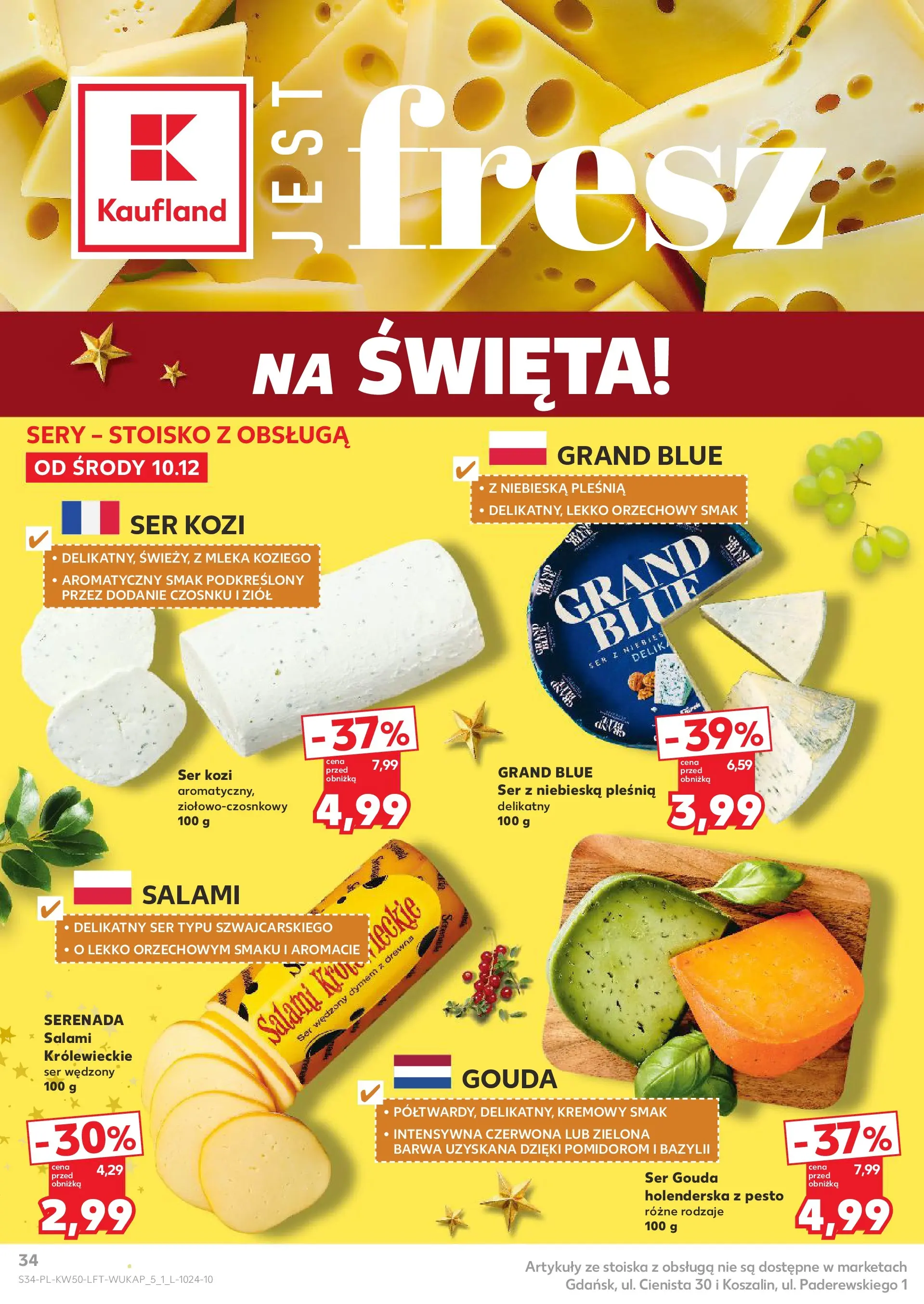 Kaufland gazetka od 10.12.2025 | Boże Narodzenie 🎄🎁 | Strona: 34 | Produkty: Pesto, Sery, Ser, Ser gouda
