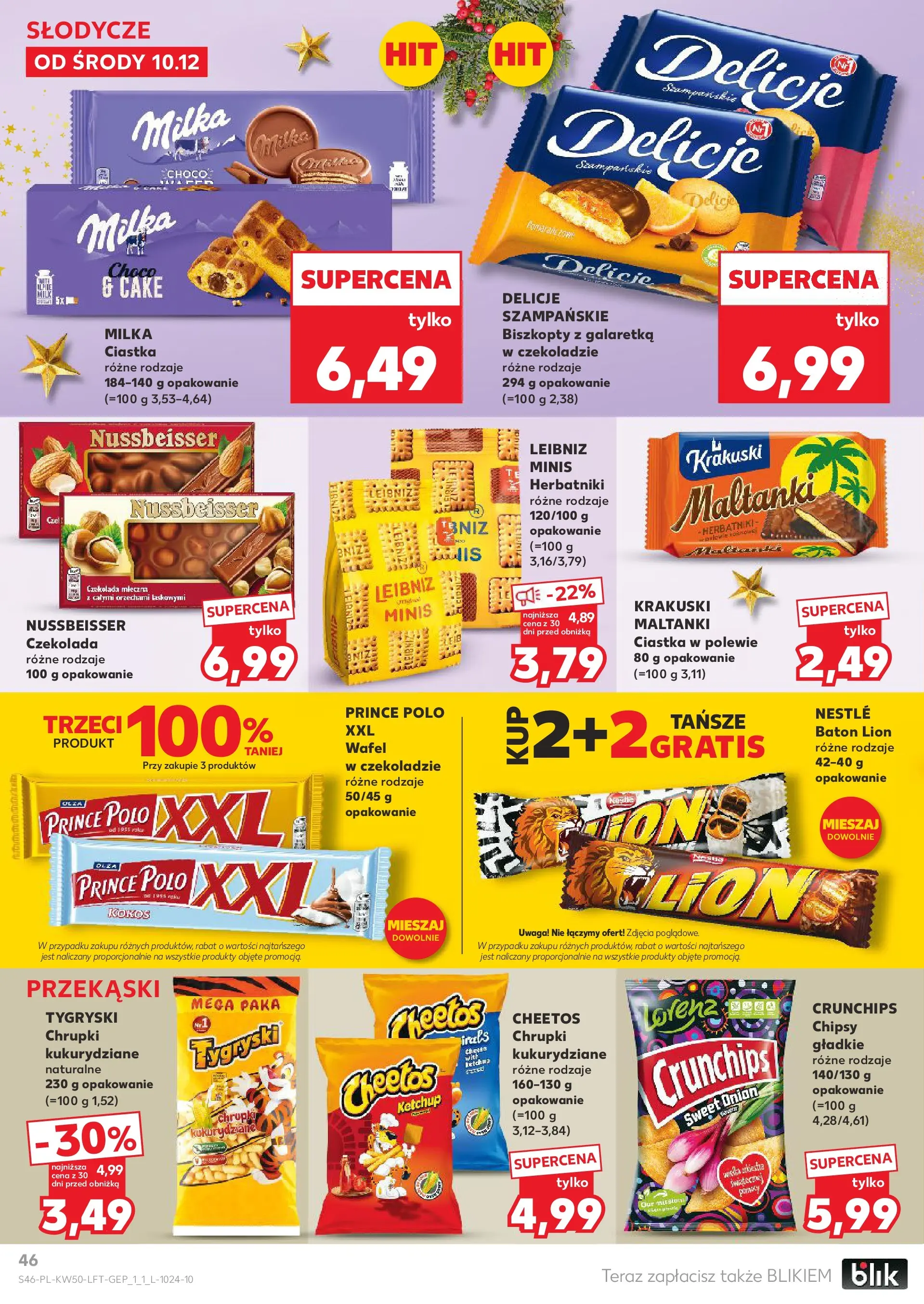 Kaufland gazetka od 10.12.2025 | Boże Narodzenie 🎄🎁 | Strona: 46 | Produkty: Chipsy kukurydziane, Chipsy, Czekolada mleczna, Czekolada