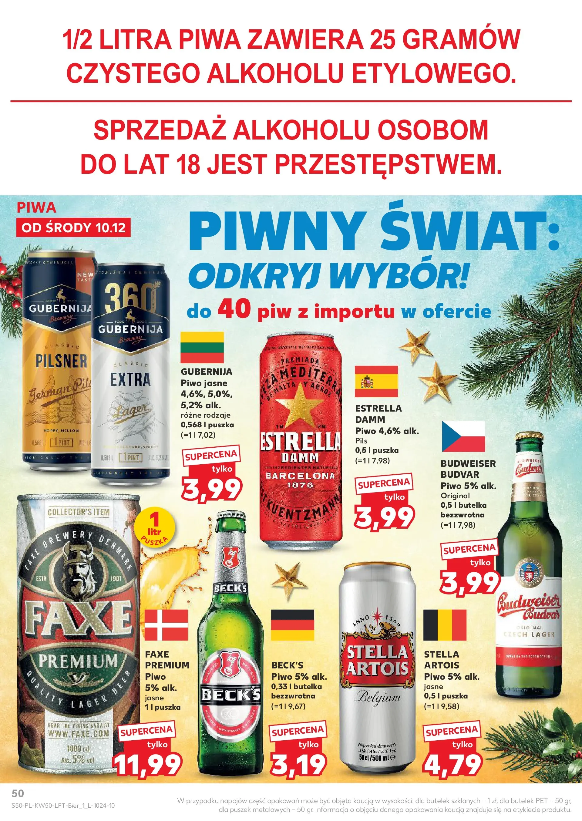 Kaufland gazetka od 10.12.2025 | Boże Narodzenie 🎄🎁 | Strona: 50 | Produkty: Piwo