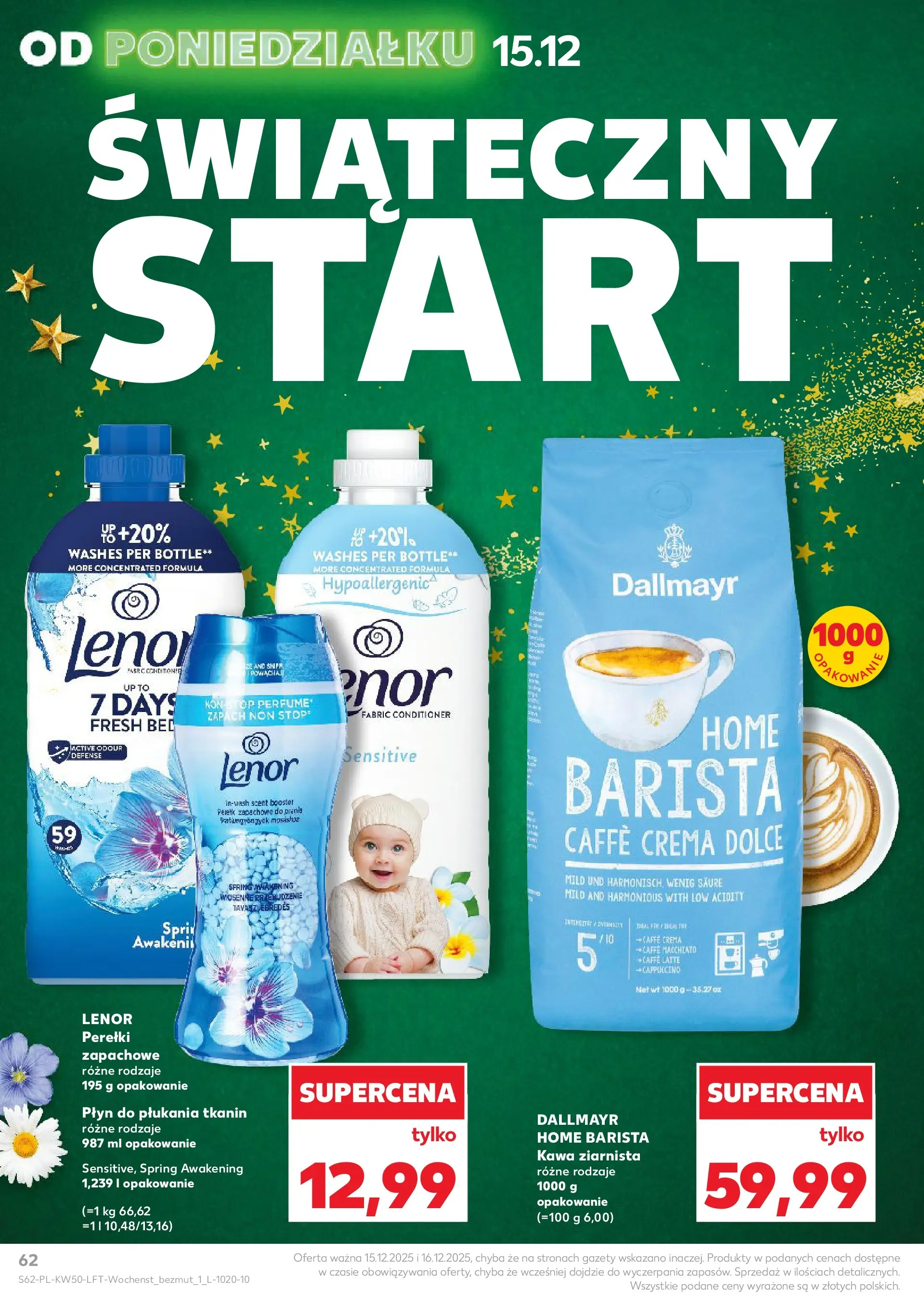 Kaufland gazetka od 10.12.2025 | Boże Narodzenie 🎄🎁 | Strona: 62 | Produkty: Kawa ziarnista, Płyn do płukania tkanin, Zapach, Kawa
