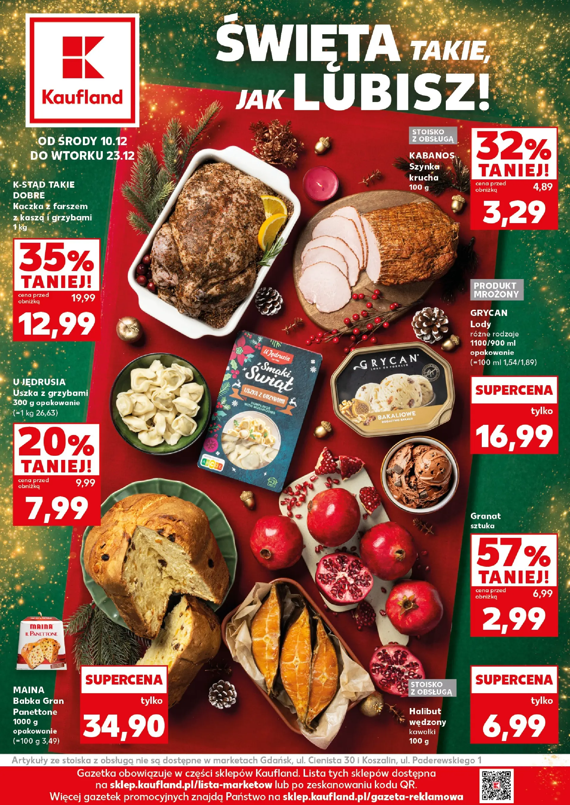 Kaufland gazetka od 10.12.2025 | Boże Narodzenie 🎄🎁 | Strona: 1 | Produkty: Kasza, Halibut, Babka, Lody