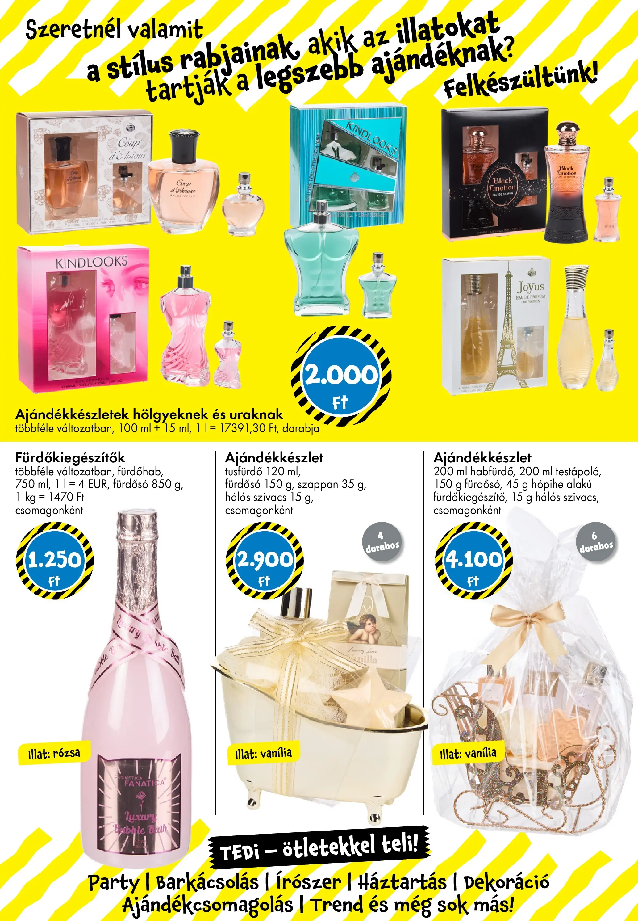 TEDi Akciós újság - 2025.12.12. -tól/töl > akció, lapozható szórólap 🛍️ | Oldal: 21 | Termékek: Parfüm, Fürdősó, Szappan, Dekoráció