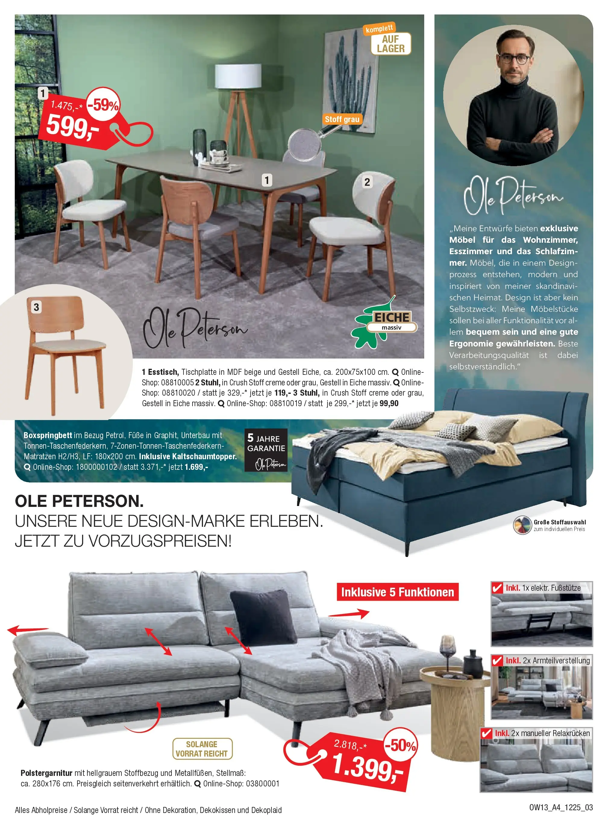 Entdecke - Möbel und Küchen Spartage (ab 18.12.2025) zum Blättern | Seite: 3 | Produkte: Öl, Boxspringbett, Creme