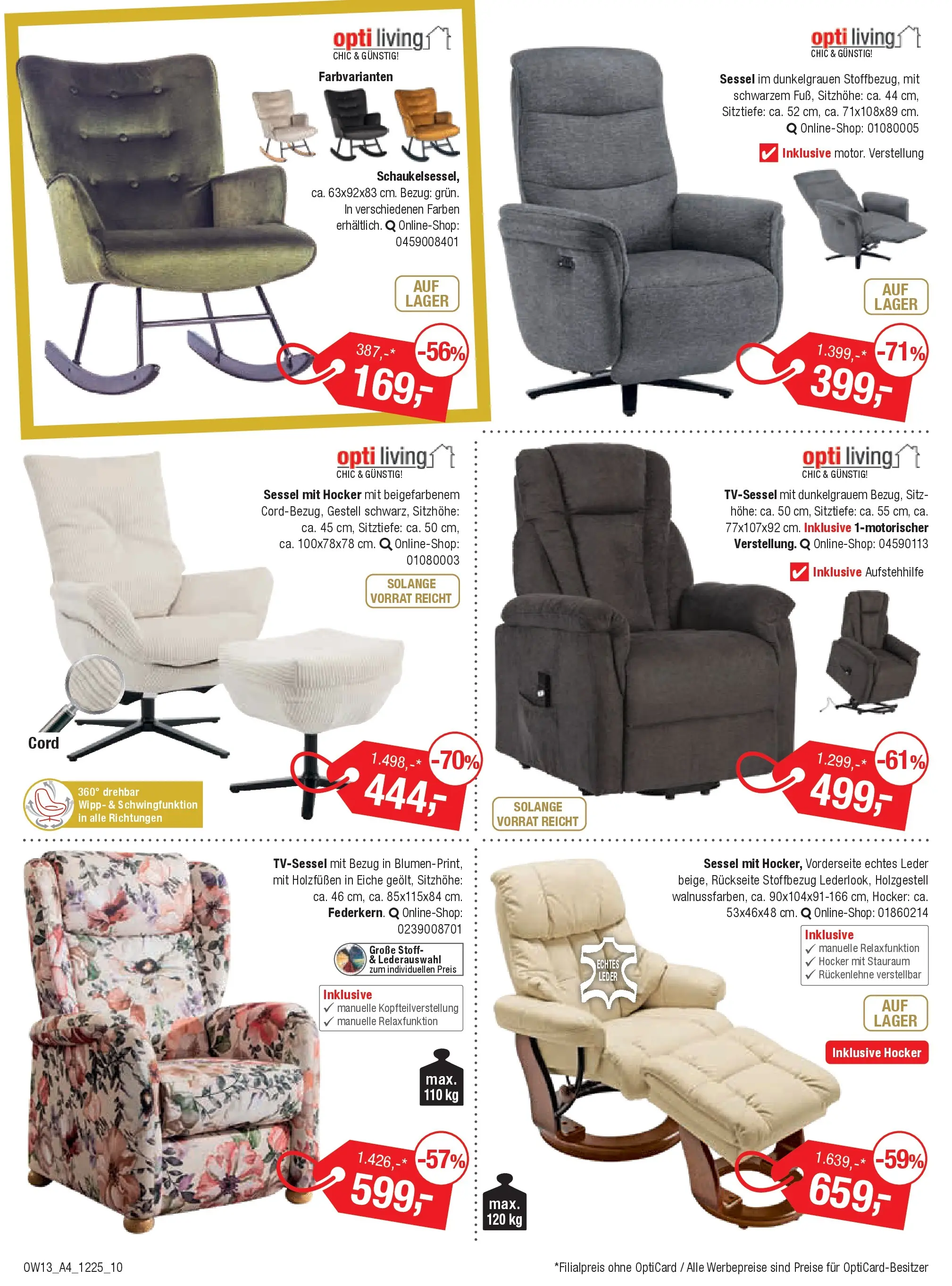 Entdecke - Möbel und Küchen Spartage (ab 18.12.2025) zum Blättern | Seite: 10 | Produkte: Hocker, Sessel