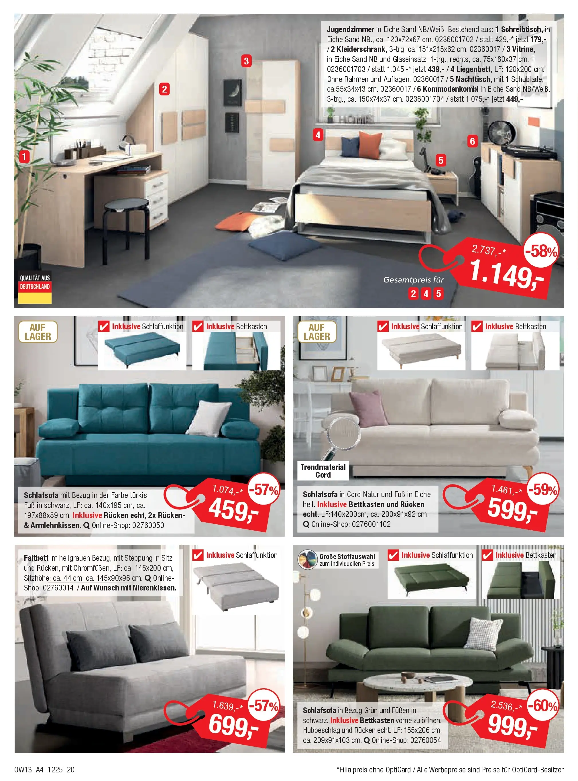 Entdecke - Möbel und Küchen Spartage (ab 18.12.2025) zum Blättern | Seite: 20 | Produkte: Schlafsofa