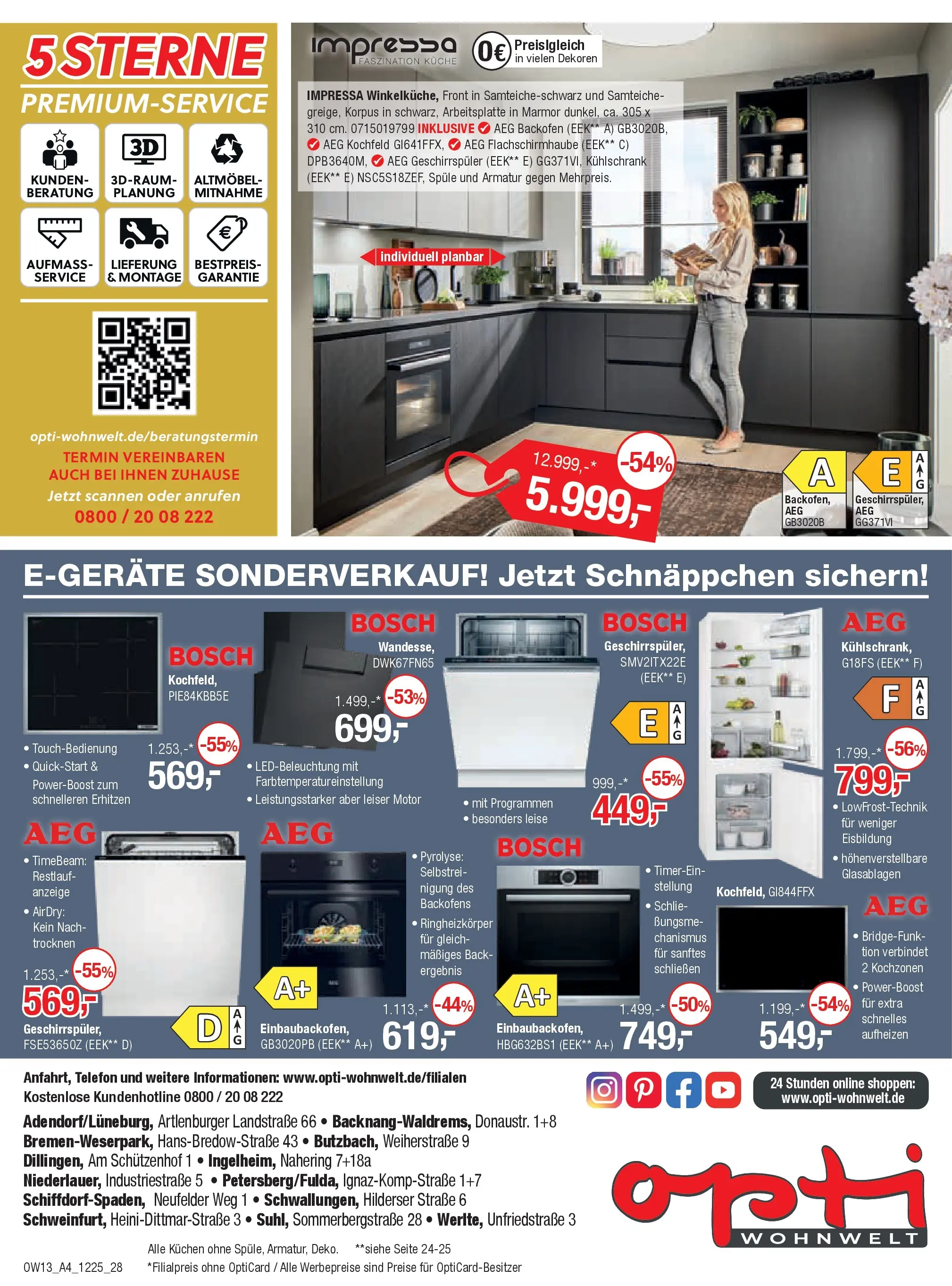 Entdecke - Möbel und Küchen Spartage (ab 18.12.2025) zum Blättern | Seite: 28 | Produkte: Bosch, AEG, Kochfeld, Telefon