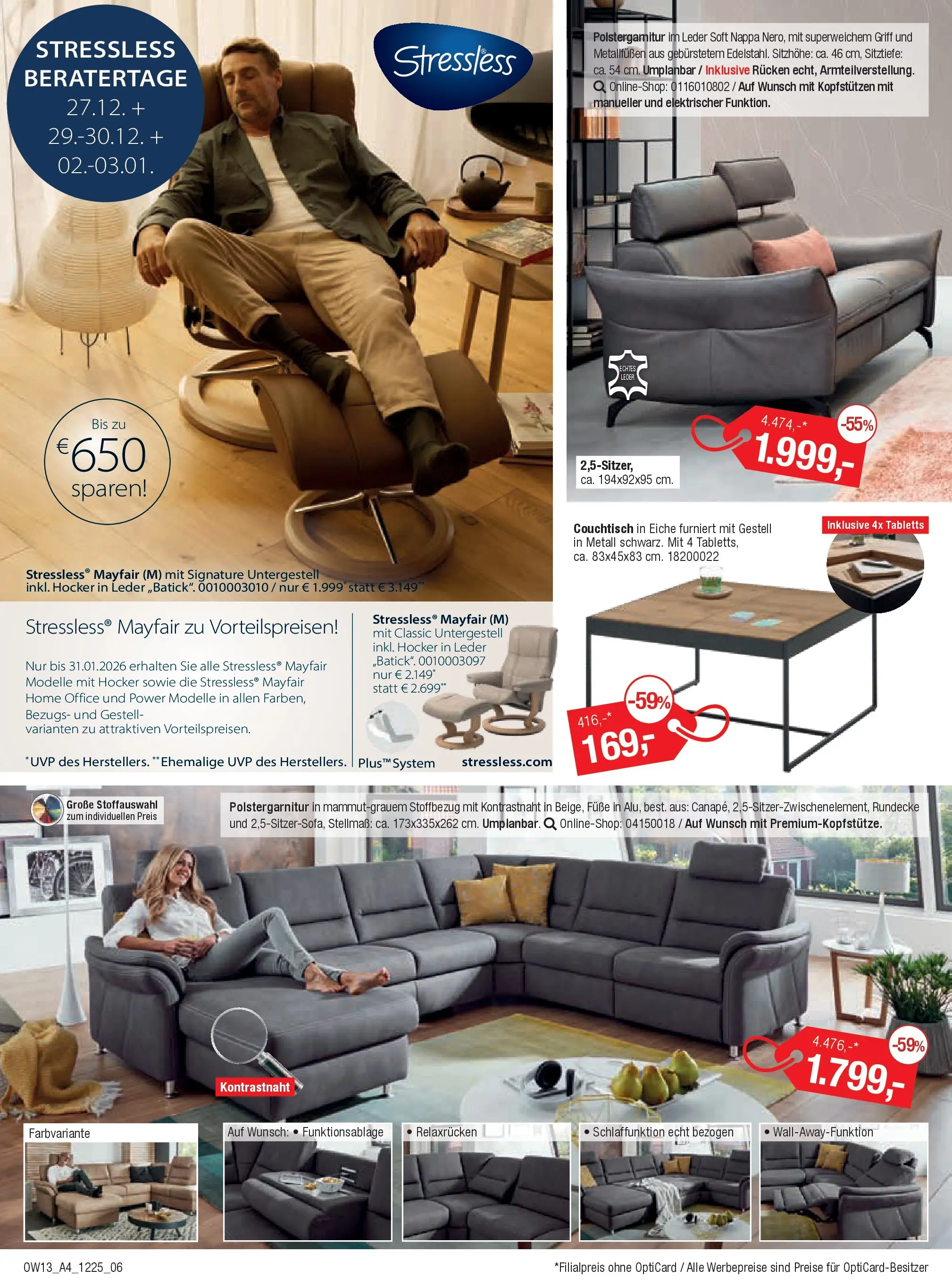 Entdecke - Möbel und Küchen Spartage (ab 18.12.2025) zum Blättern | Seite: 6 | Produkte: Hocker, Couchtisch