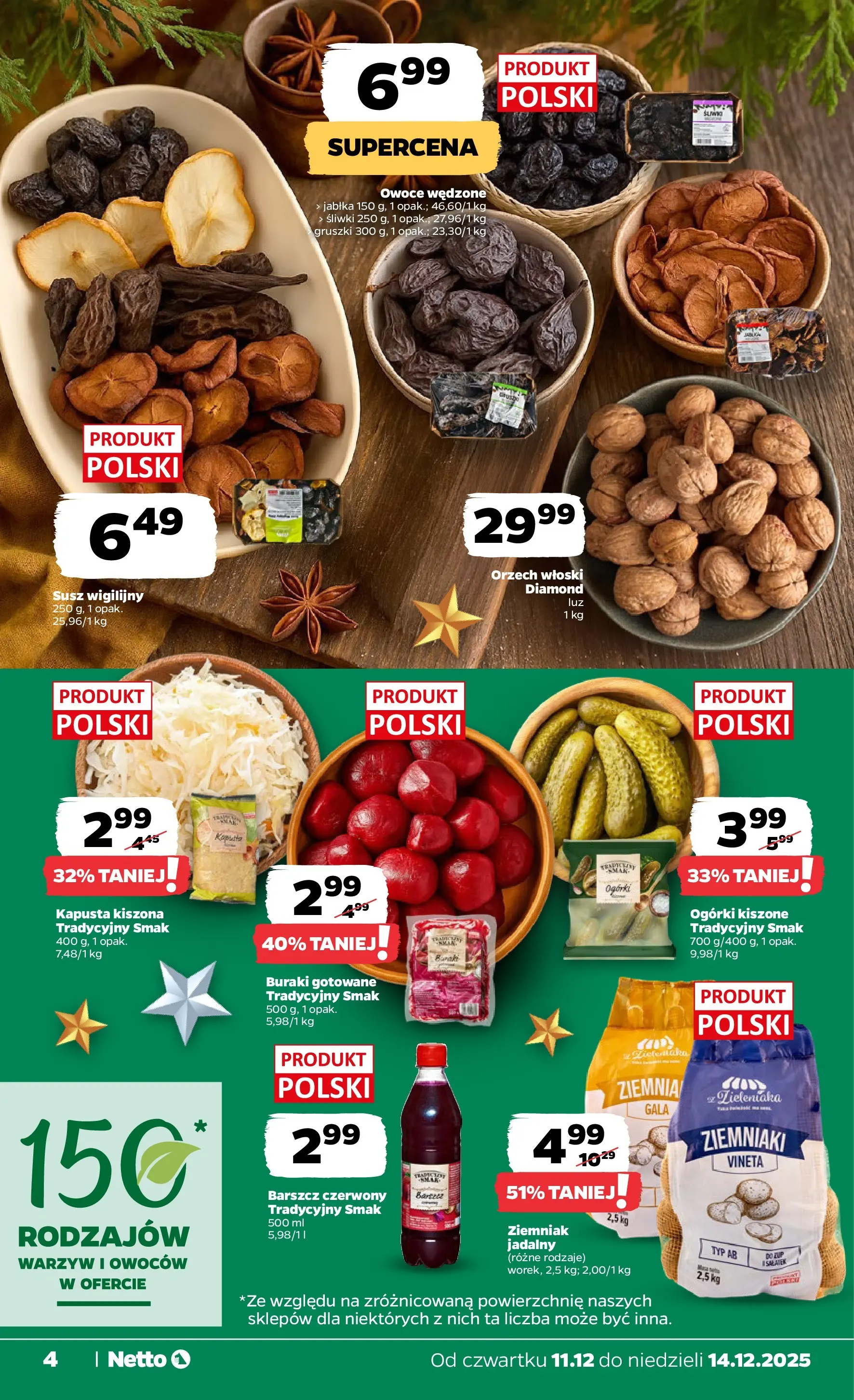 Netto - NETTO T50B Food 11-14.12.2025 PACKET od 10.12.2025 - Aktualne promocje | Strona: 4 | Produkty: Kapusta, Buraki, Buraki gotowane, Owoce