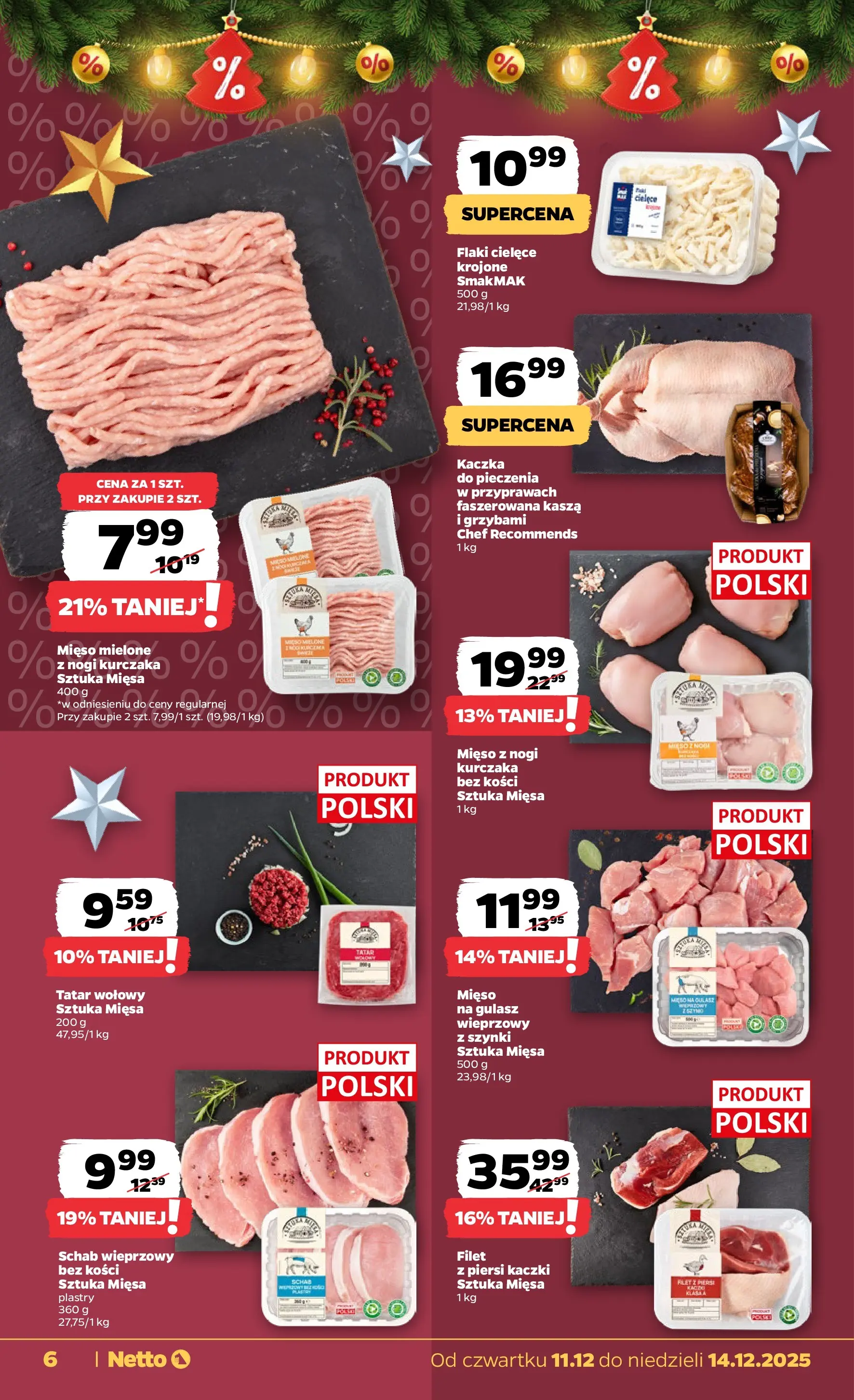 Netto - NETTO T50B Food 11-14.12.2025 PACKET od 10.12.2025 - Aktualne promocje | Strona: 6 | Produkty: Tatar wołowy, Schab wieprzowy, Tatar, Gulasz