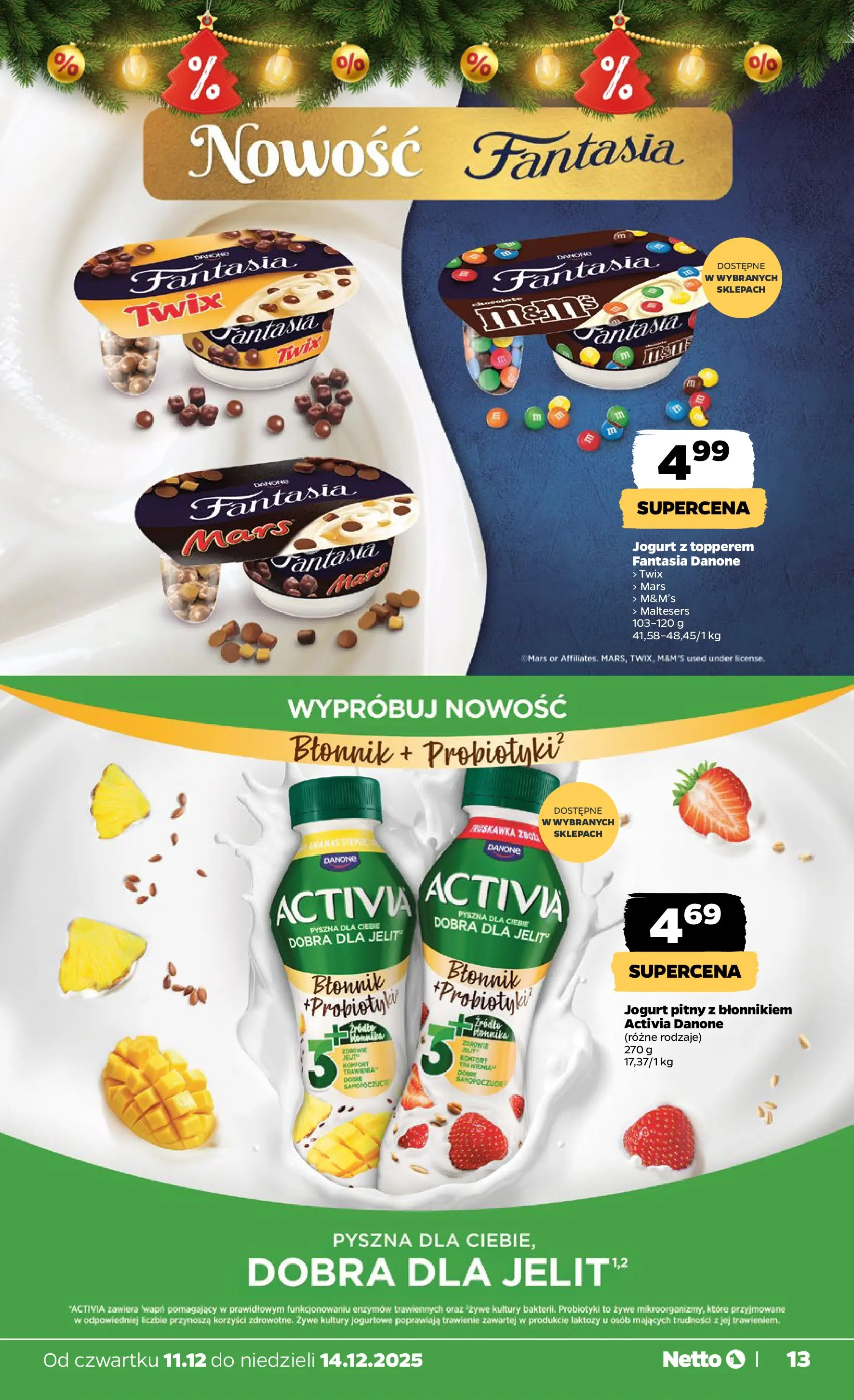 Netto - NETTO T50B Food 11-14.12.2025 PACKET od 10.12.2025 - Aktualne promocje | Strona: 13 | Produkty: Maltesers, M&M's, Jogurt, Ananas