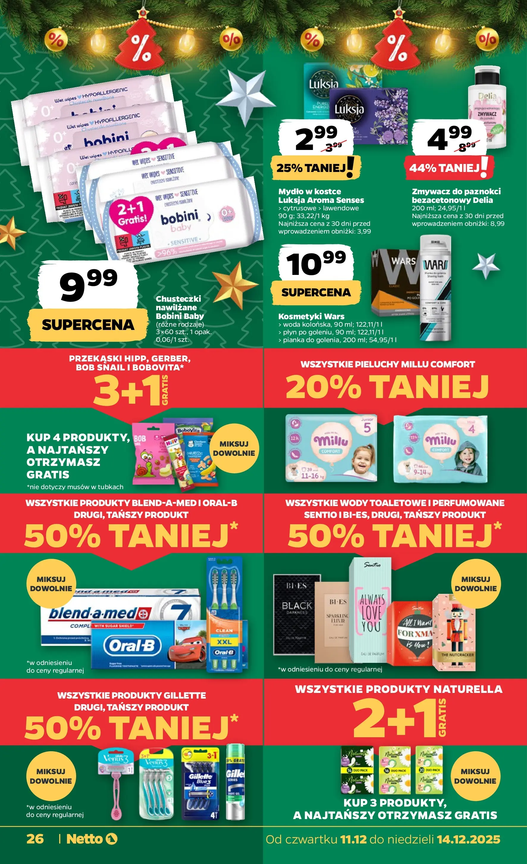 Netto - NETTO T50B Food 11-14.12.2025 PACKET od 10.12.2025 - Aktualne promocje | Strona: 26 | Produkty: Gillette, Kosmetyki, Bób, Mydło