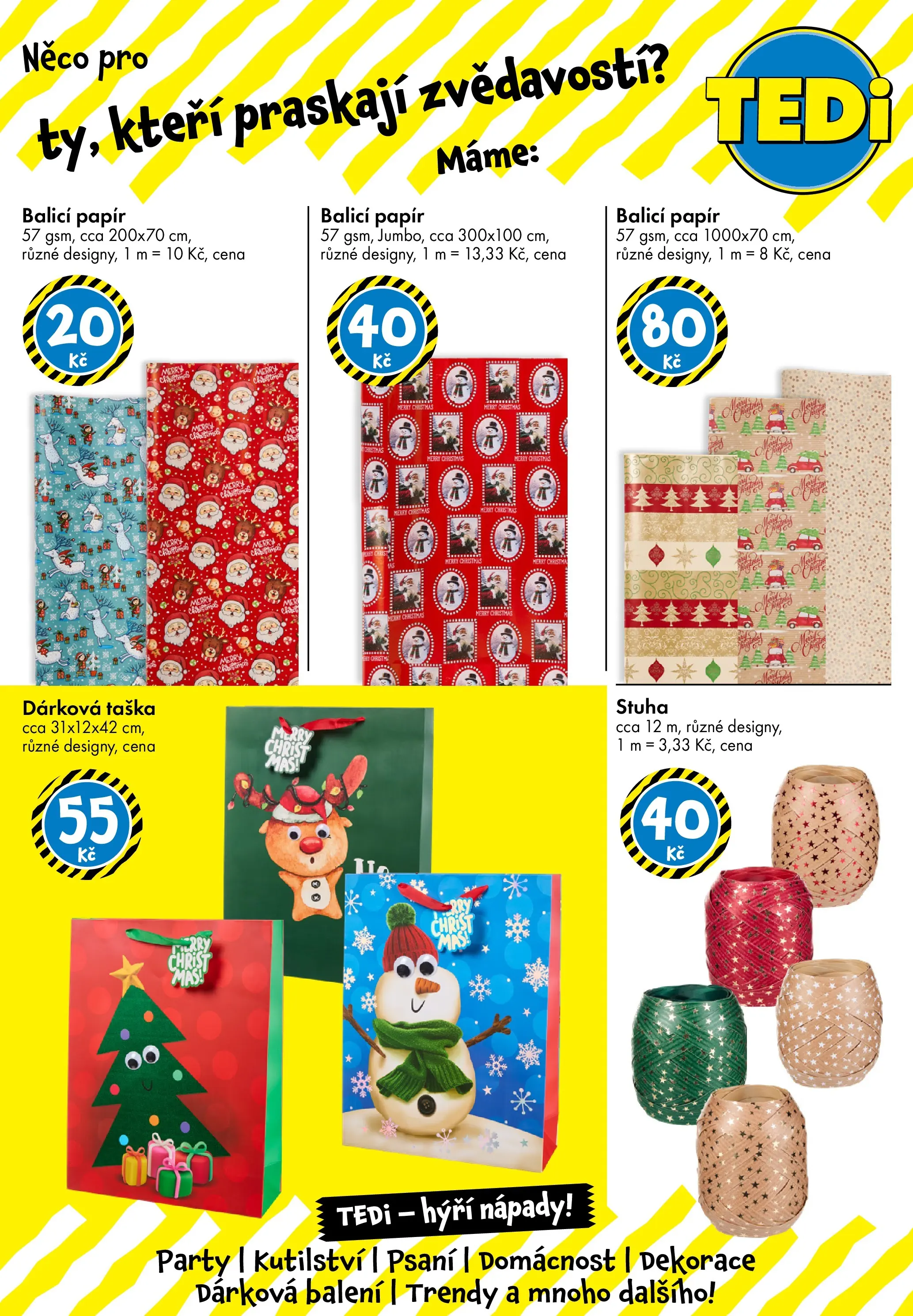 TEDi leták - Praha, Ostrava, Plzeň od 12.12.2025 - akční nabídka | Strana: 7 | Produkty: Dárková taška, Taška, Dekorace