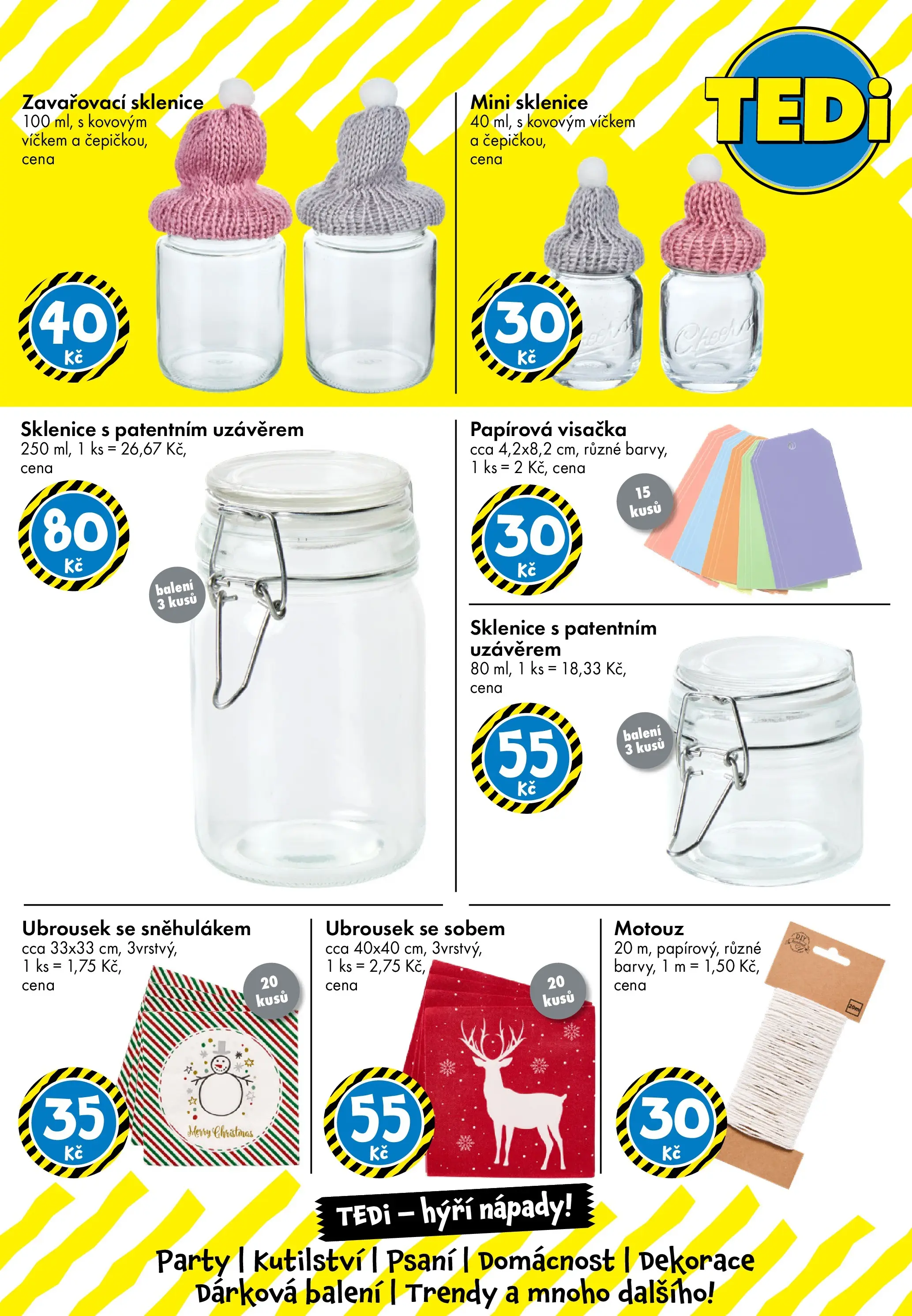 TEDi leták - Praha, Ostrava, Plzeň od 12.12.2025 - akční nabídka | Strana: 8 | Produkty: Zavařovací sklenice, Sklenice, Dekorace