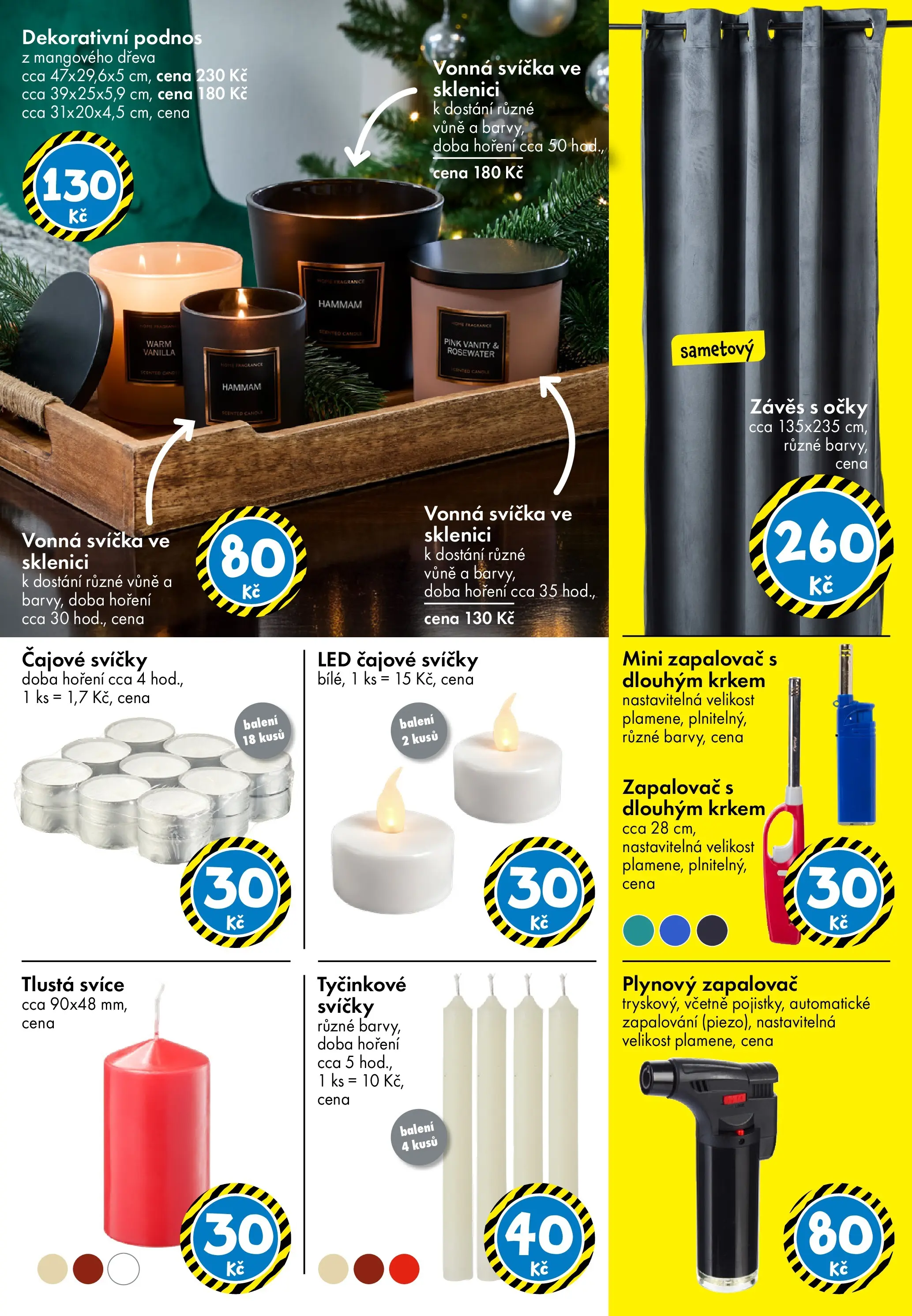 TEDi leták - Praha, Ostrava, Plzeň od 12.12.2025 - akční nabídka | Strana: 10 | Produkty: Podnos, Svíčka, Svíčky, Led čajové svíčky