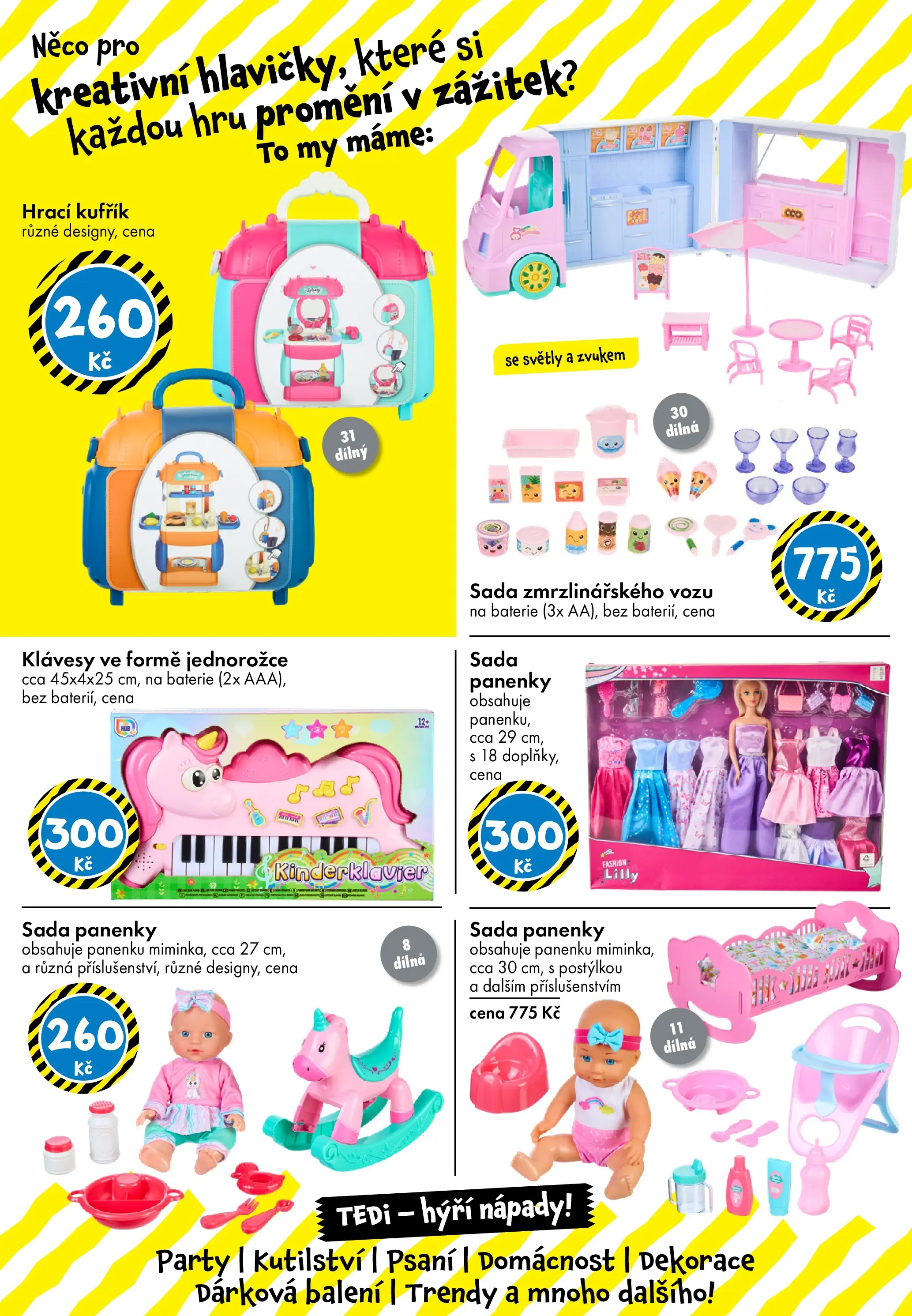 TEDi leták - Praha, Ostrava, Plzeň od 12.12.2025 - akční nabídka | Strana: 14 | Produkty: Kufřík, Klávesy, Baterie, Dekorace