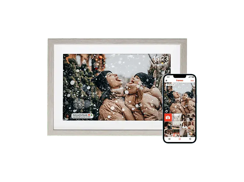 Rollei Smarter Bilderrahmen, 10,1", WiFi, Holzoptik/Fichte; Digitaler Bilderrahmen