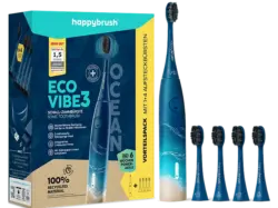 happybrush ECO VIBE 3 Starterkit mit 4 Aufsteckb&uuml;rsten Blau