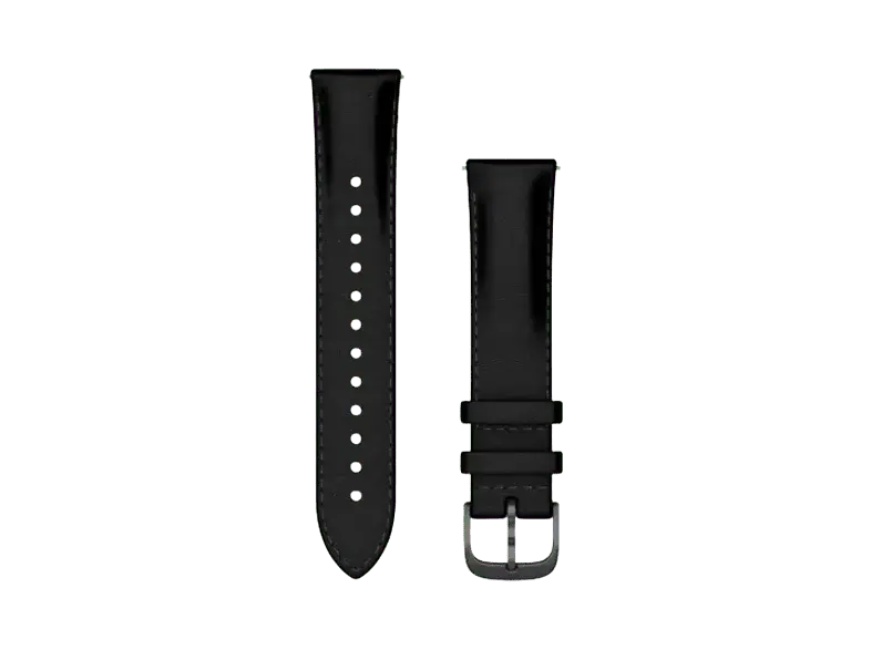 Garmin Schnellwechsel-Armband 20mm, Leder, Schwarz/Schiefergrau