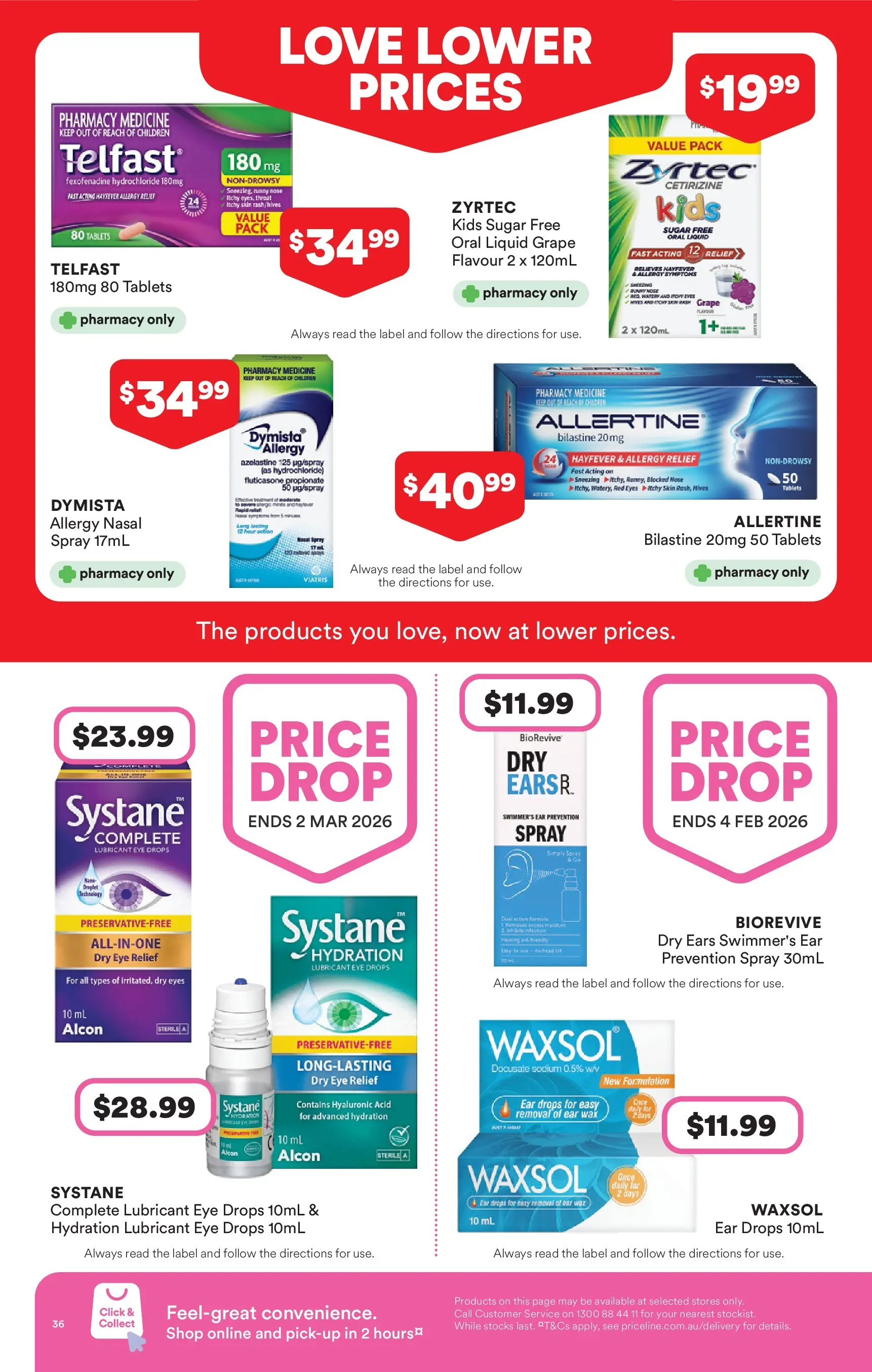 Priceline Pharmacy - Priceline Catalogue - 10/12/2025 > weekly / monthly specials | Page: 36 | Products: Sugar, Lubricant, Tablets, Allergy