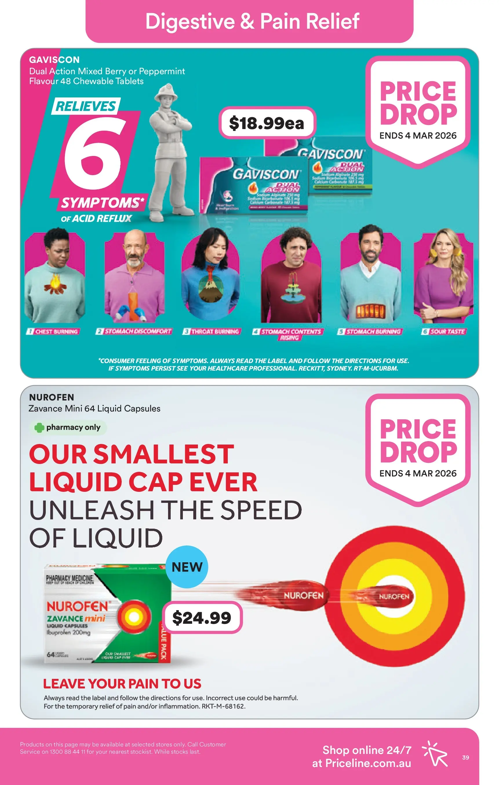 Priceline Pharmacy - Priceline Catalogue - 10/12/2025 > weekly / monthly specials | Page: 39 | Products: Cap, Tablets, Pain relief