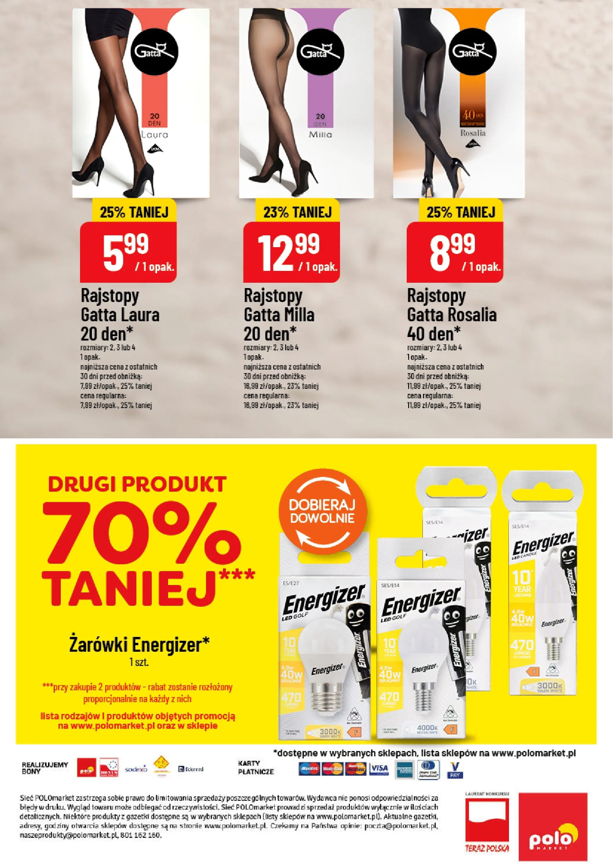 Nowa POLOmarket gazetka od jutra 10.12.2025 (PDF) | Strona: 8 | Produkty: Rajstopy, Gatta, Żarówki
