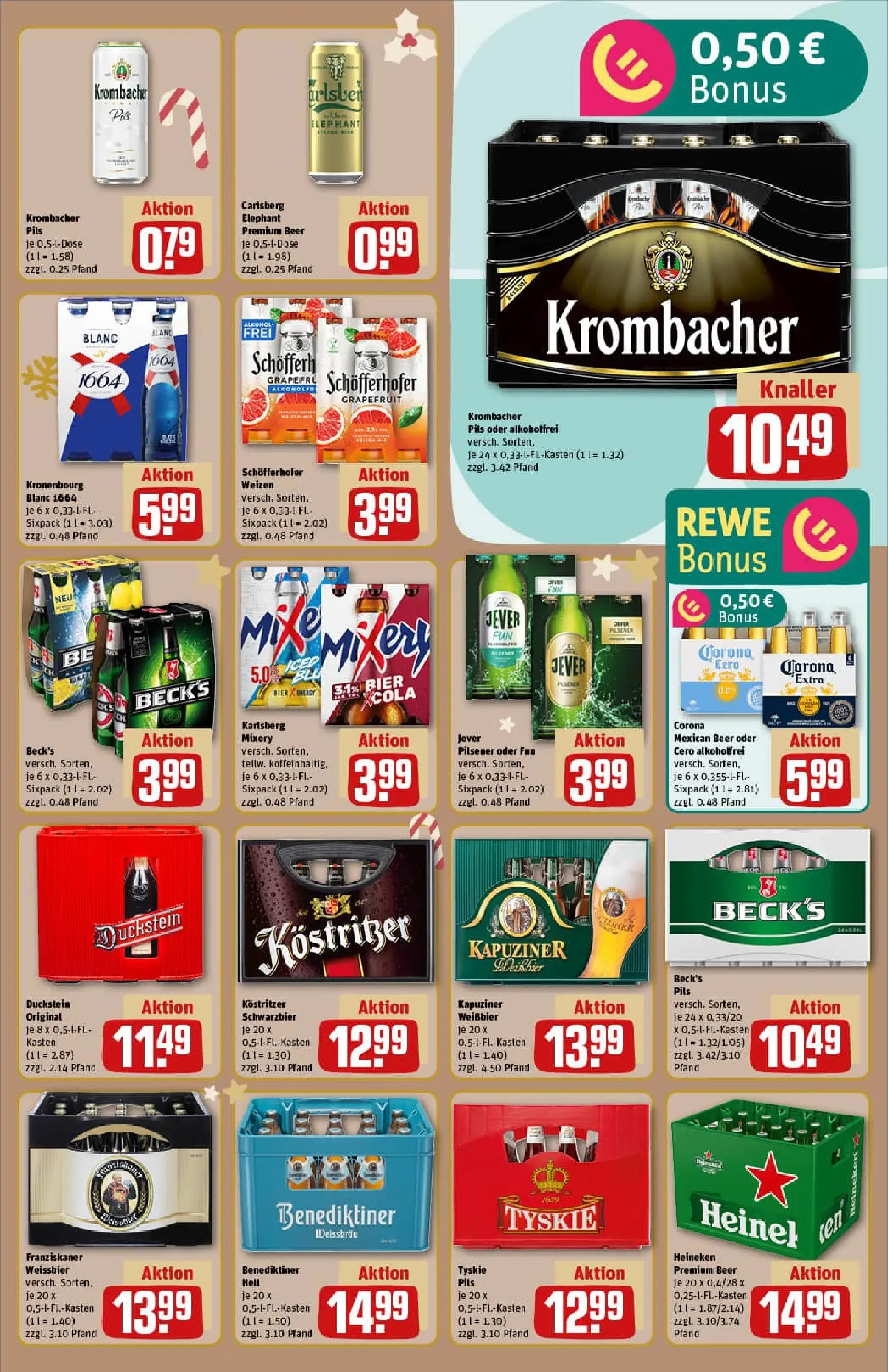 REWE Prospekt ab 14.12.2025 zum Blättern » Angebote | Seite: 17 | Produkte: Tyskie, Carlsberg, Grapefruit, Krombacher