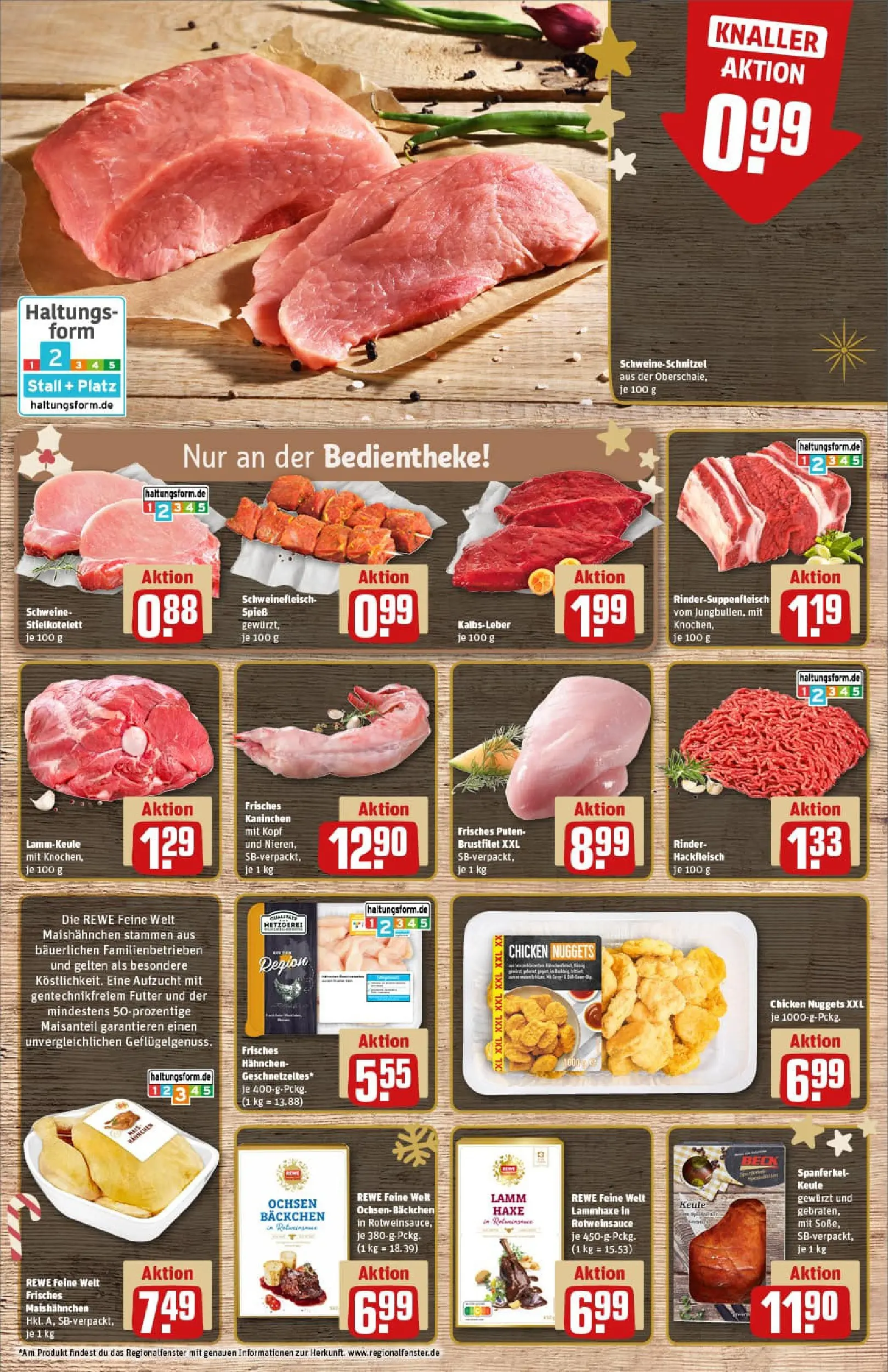 REWE Prospekt ab 15.12.2025 zum Blättern » Angebote | Seite: 8 | Produkte: Hahnchen, Kalbsleber, Schweinefleisch, Hackfleisch