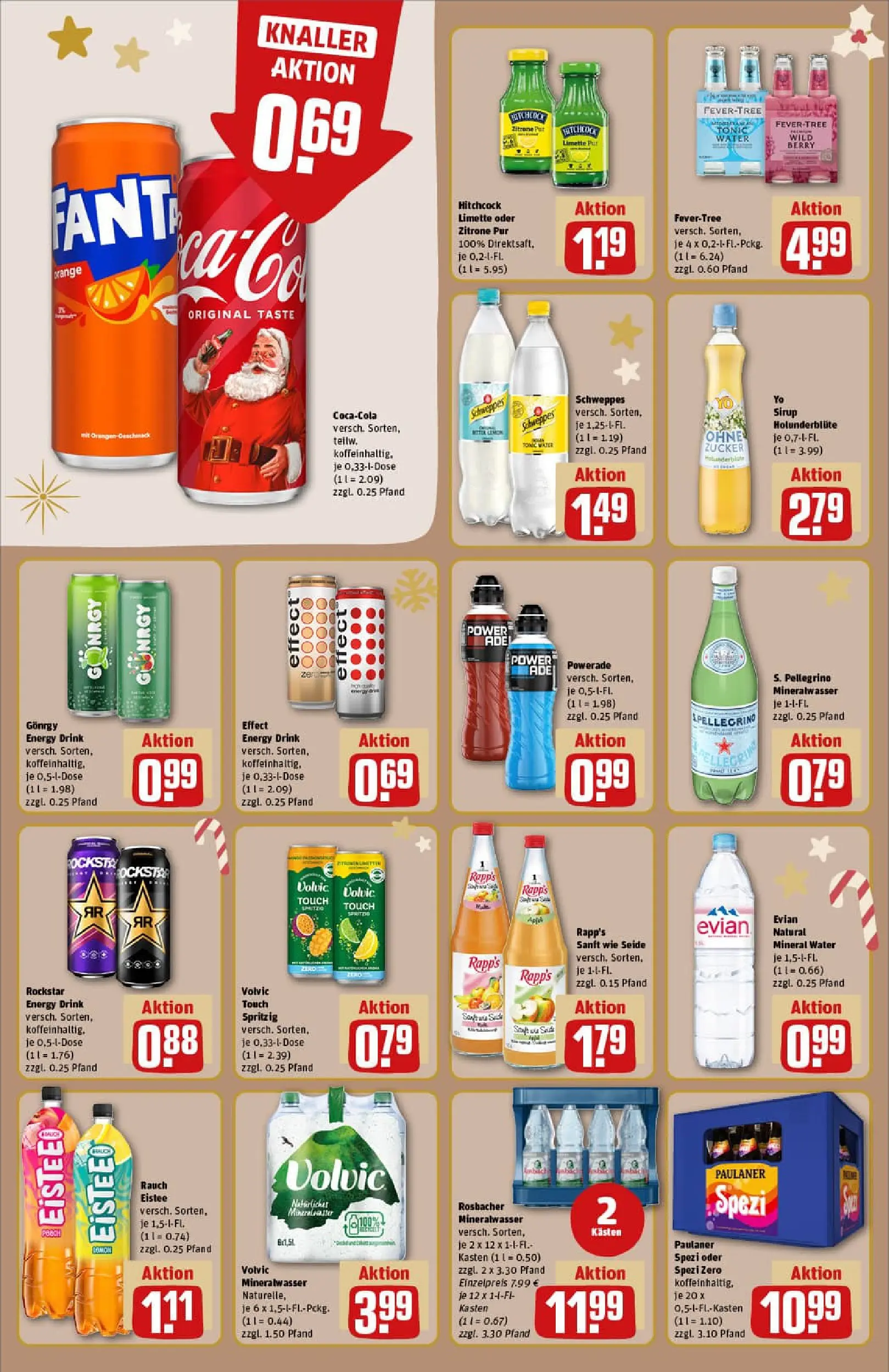 REWE Prospekt ab 15.12.2025 zum Blättern » Angebote | Seite: 14 | Produkte: Volvic touch, Schweppes, Zucker, Powerade