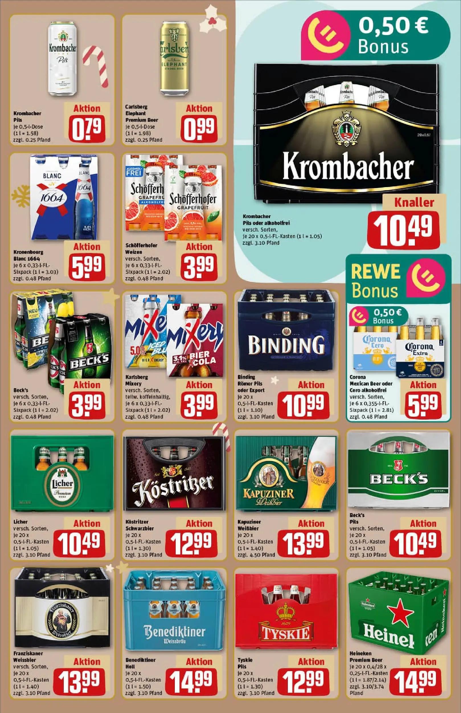 REWE Prospekt ab 15.12.2025 zum Blättern » Angebote | Seite: 15 | Produkte: Tyskie, Benediktiner hell, Heineken, Mixery
