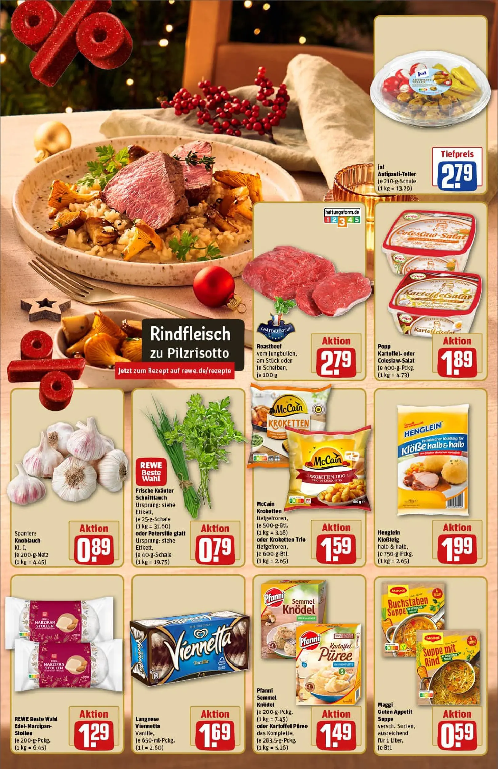 REWE Prospekt ab 14.12.2025 zum Blättern » Angebote | Seite: 3 | Produkte: McCain, Roastbeef, Knoblauch, Petersilie