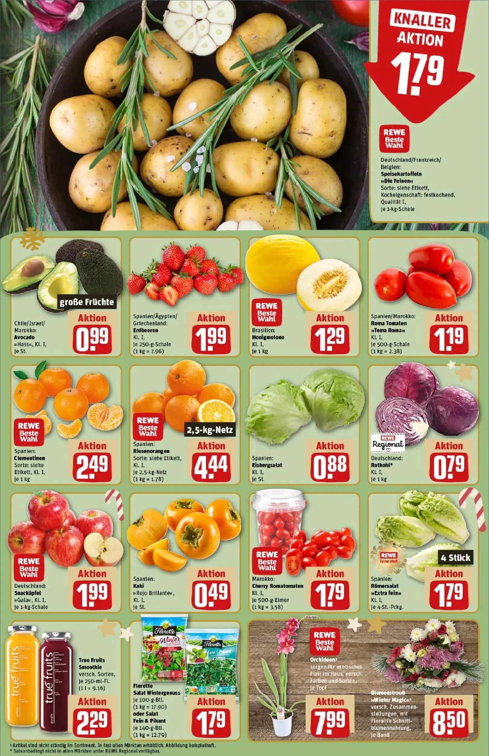 REWE Prospekt ab 14.12.2025 zum Blättern » Angebote | Seite: 10 | Produkte: Tomaten, Avocado, Kaki, Erdbeeren
