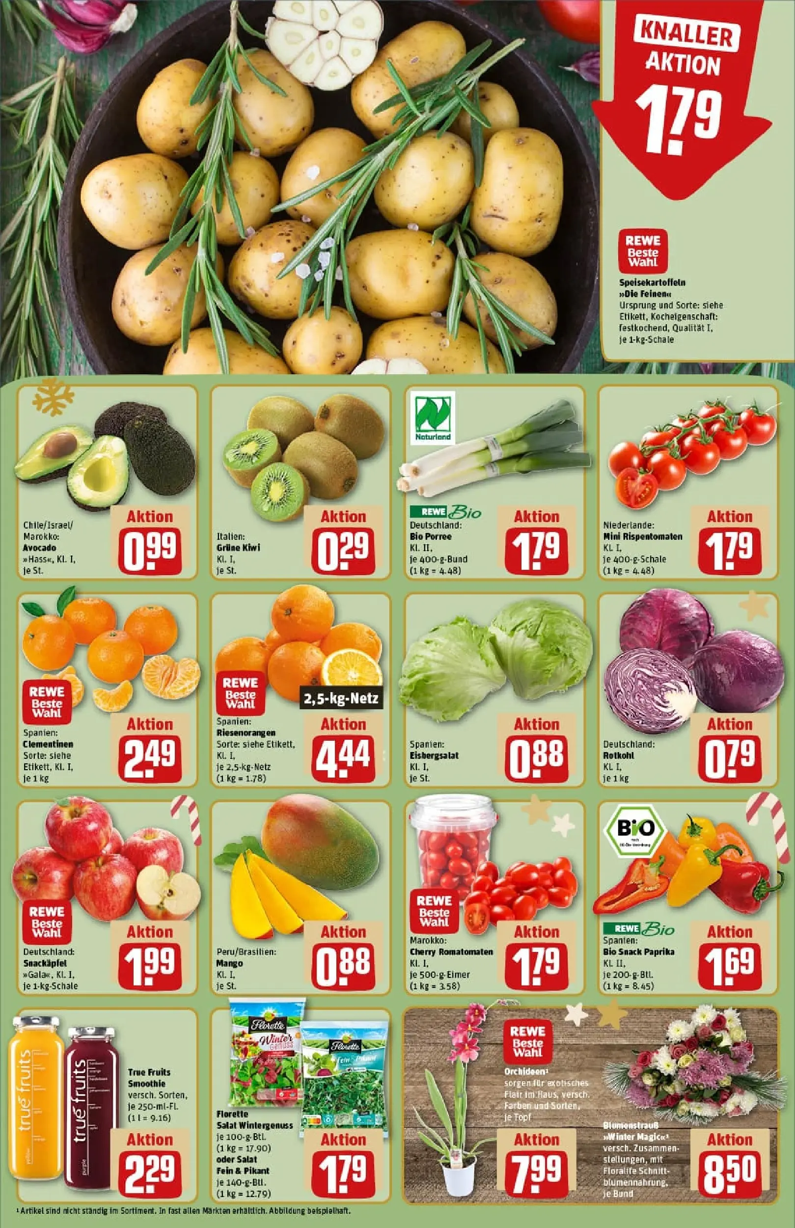 REWE Prospekt ab 15.12.2025 zum Blättern » Angebote | Seite: 12 | Produkte: Eisbergsalat, Avocado, Paprika, Salat