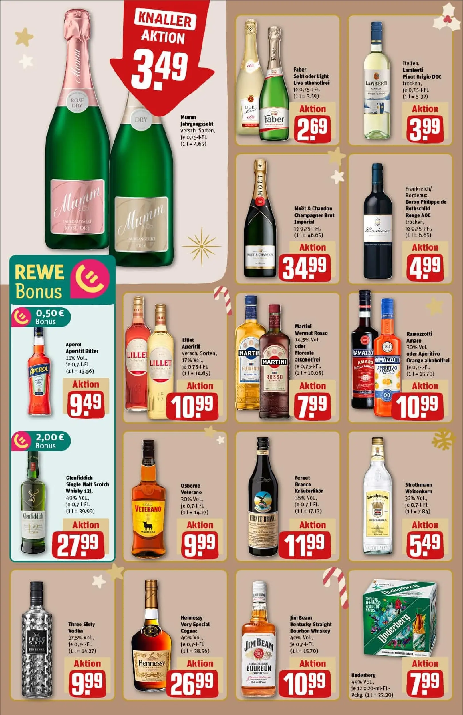 REWE Prospekt ab 15.12.2025 zum Blättern » Angebote | Seite: 18 | Produkte: Martini, Jim beam, Ramazzotti, Underberg