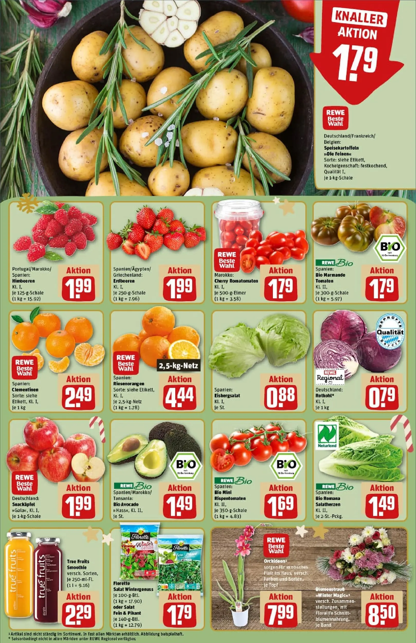 REWE Prospekt ab 15.12.2025 zum Blättern » Angebote | Seite: 10 | Produkte: Himbeeren, Eisbergsalat, Avocado, Salat