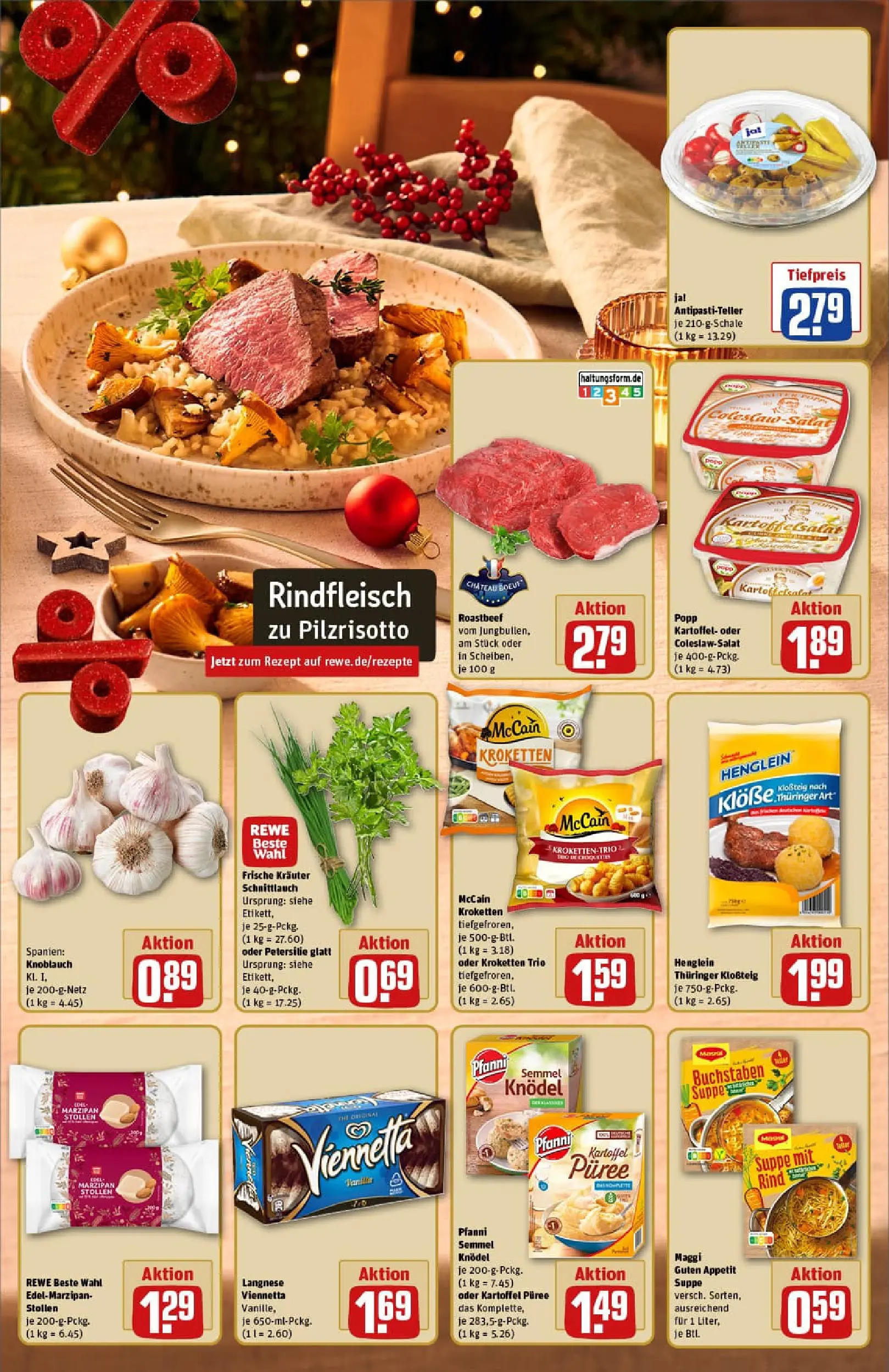 REWE Prospekt ab 14.12.2025 zum Blättern » Angebote | Seite: 3 | Produkte: Langnese, Roastbeef, Knoblauch, Petersilie