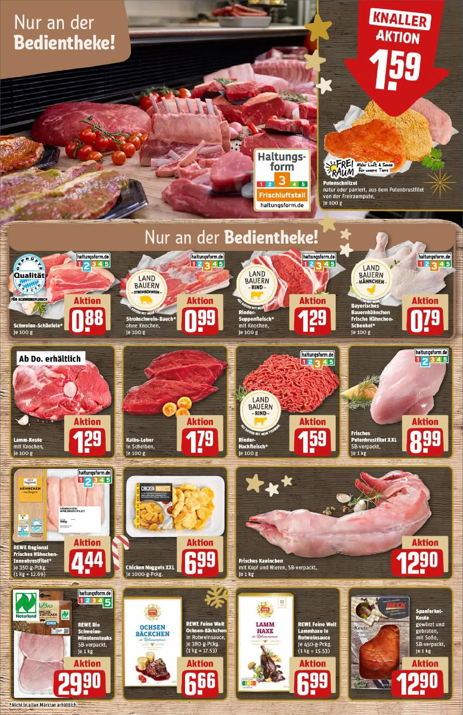 REWE Prospekt ab 15.12.2025 zum Blättern » Angebote | Seite: 8 | Produkte: Kaninchen, Kalbsleber, Putenschnitzel, Schweinefleisch
