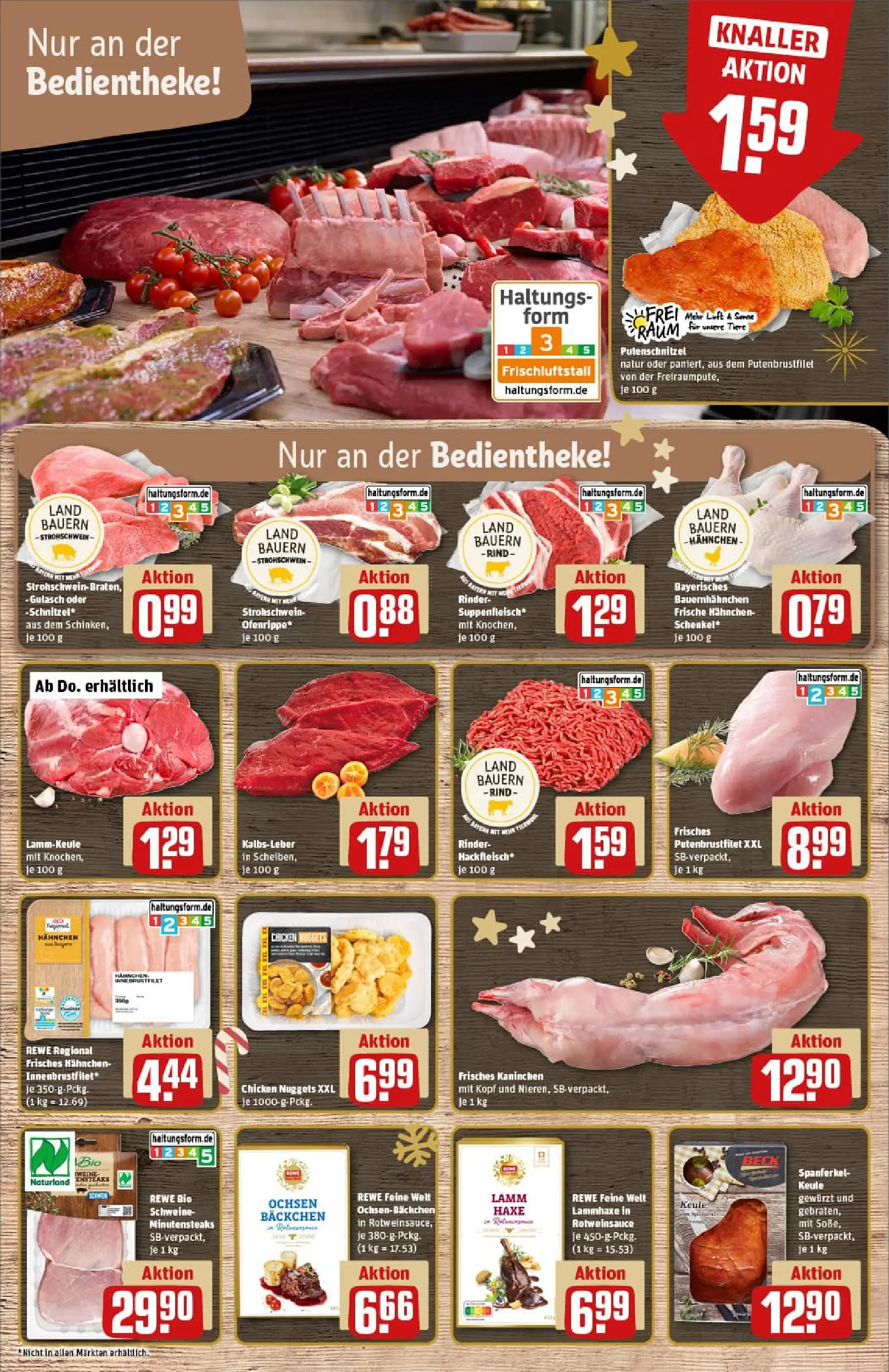 REWE Prospekt ab 15.12.2025 zum Blättern » Angebote | Seite: 8 | Produkte: Hahnchen, Kaninchen, Putenschnitzel, Steak