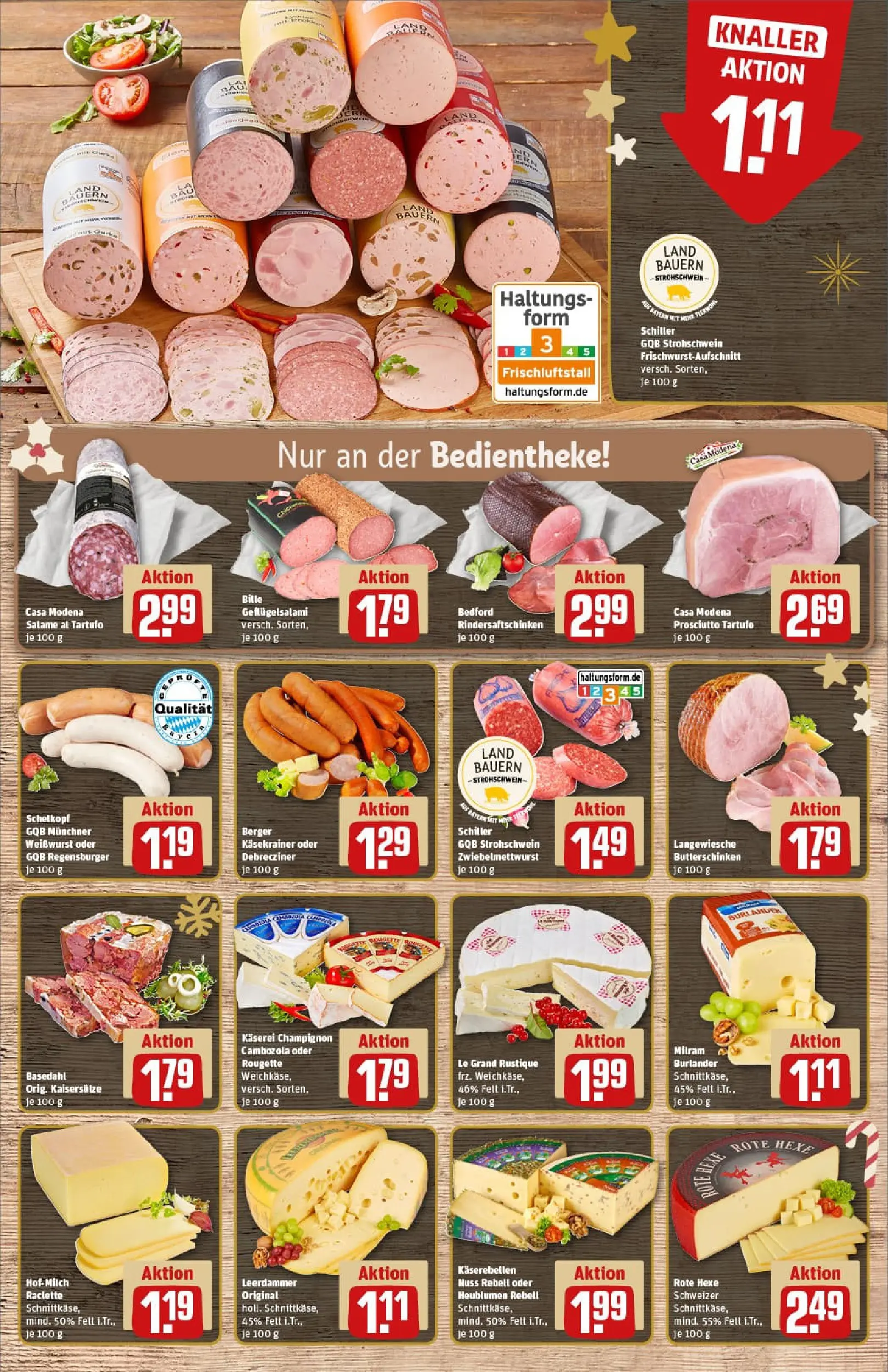 REWE Prospekt ab 15.12.2025 zum Blättern » Angebote | Seite: 9 | Produkte: Weißwurst, Leerdammer, Salami, Raclette