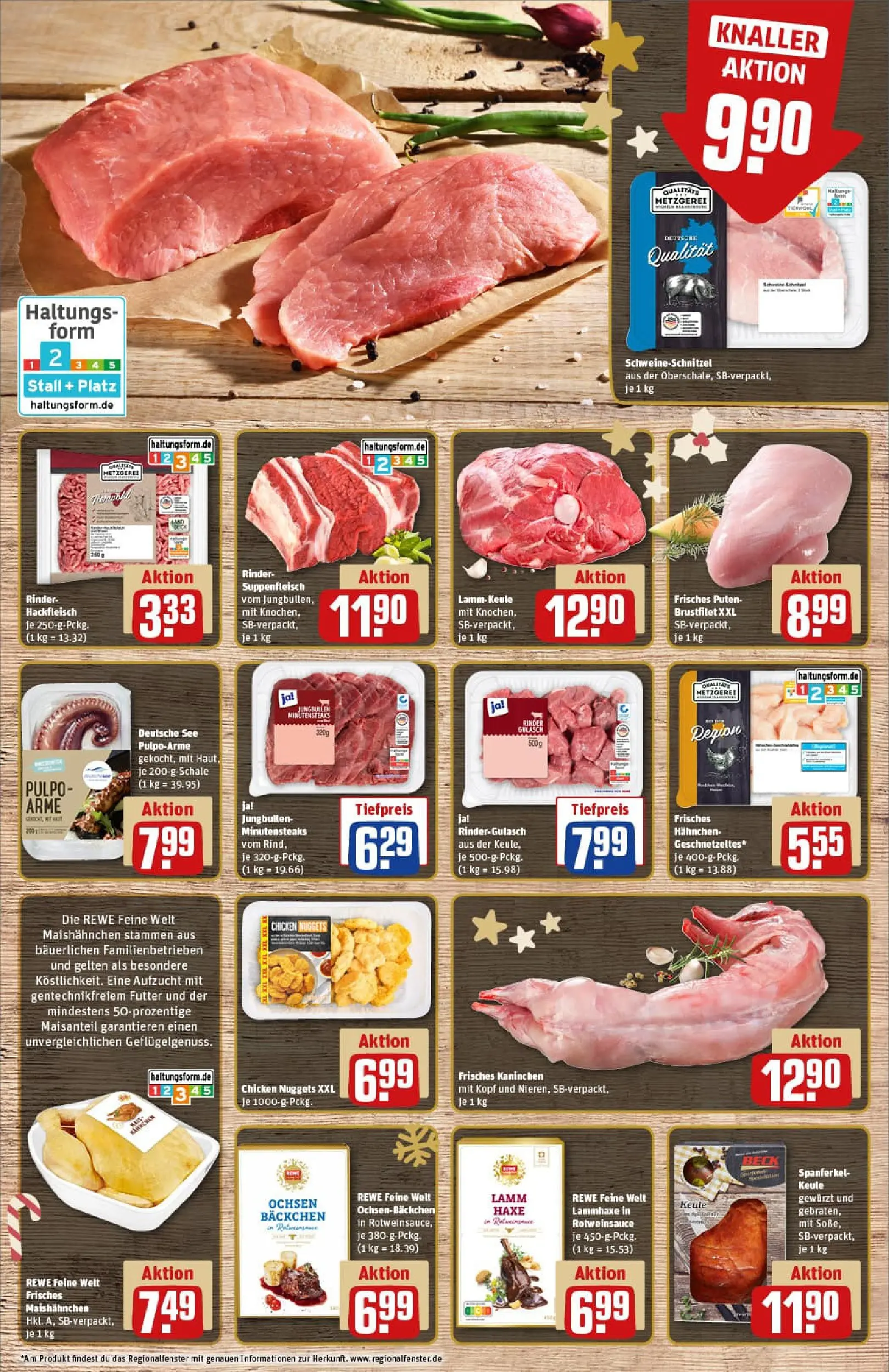 REWE Prospekt ab 15.12.2025 zum Blättern » Angebote | Seite: 8 | Produkte: Hahnchen, Kaninchen, Suppenfleisch, Hackfleisch