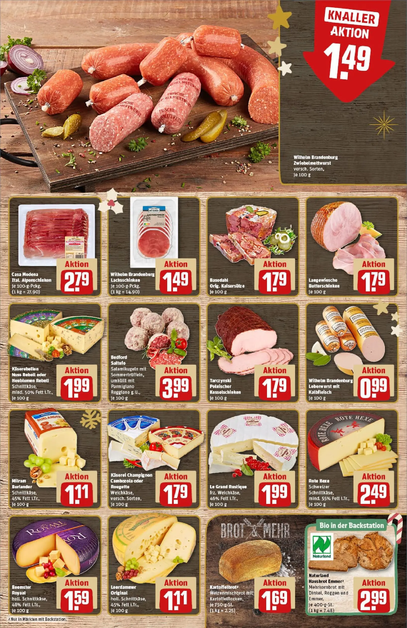 REWE Prospekt ab 15.12.2025 zum Blättern » Angebote | Seite: 9 | Produkte: Leerdammer, Milram, Brot, Salami